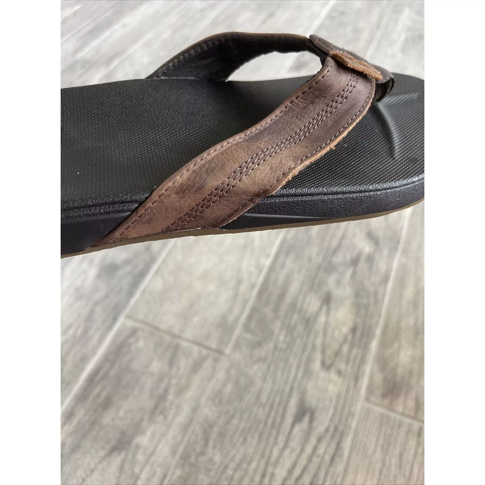 REEF Sandals Reef Mens Flip Flops Size 6 Cushion Phantom LE Brown Leather