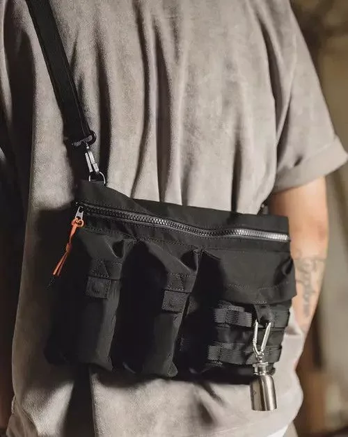 Japanese Brand Bags Luggage Japanese Brand Military outdoor shoulder side bag crossbody bag Black Streetwear