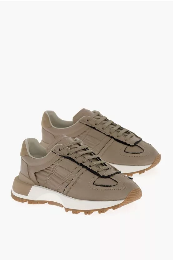 Maison Margiela Low Top Sneakers Maison Margiela MM22 Lace-up Sneakers with Fringed Detail Brown