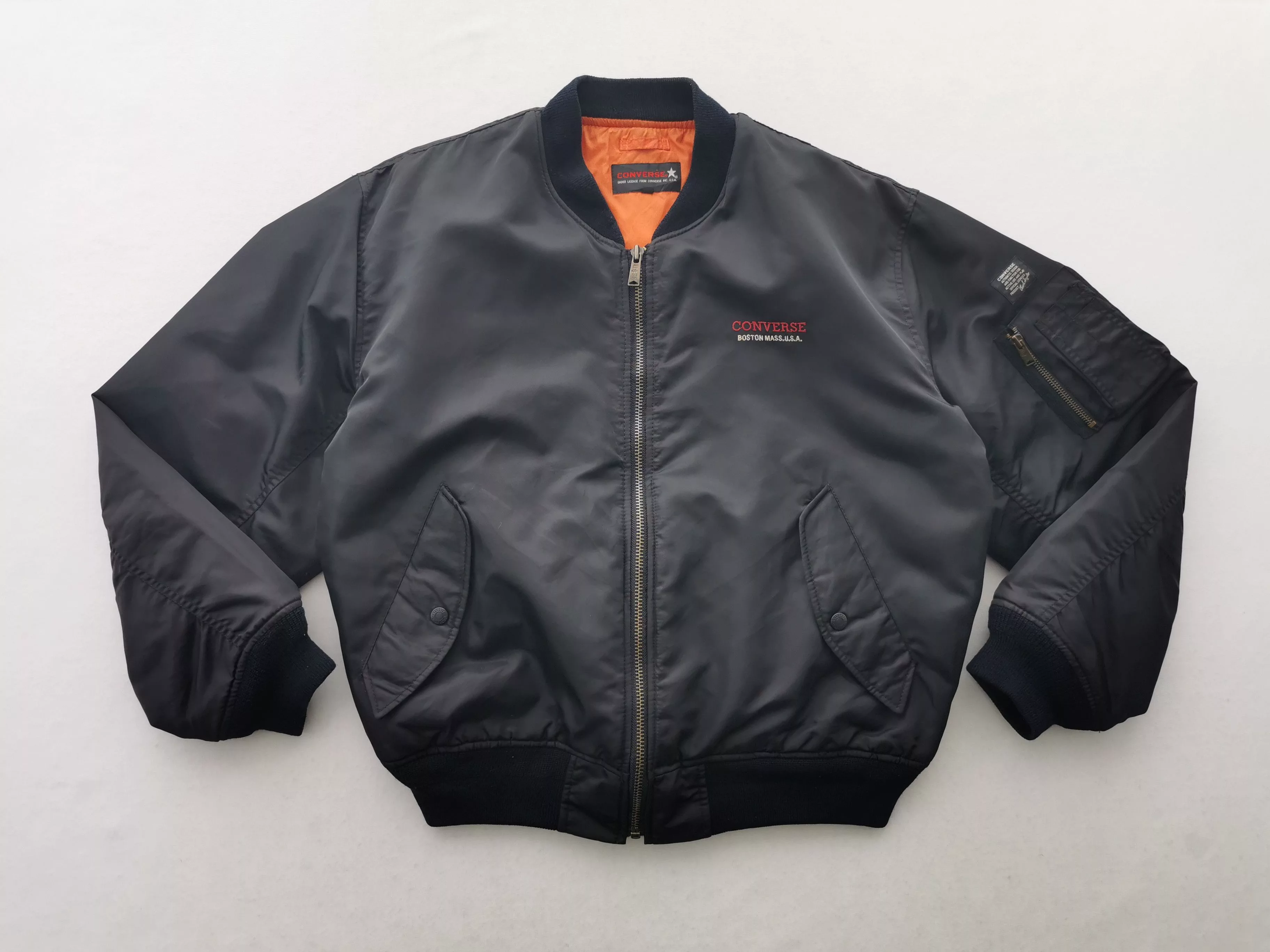 Converse Bombers Vintage Converse Bomber Nylon Jacket Size L Black