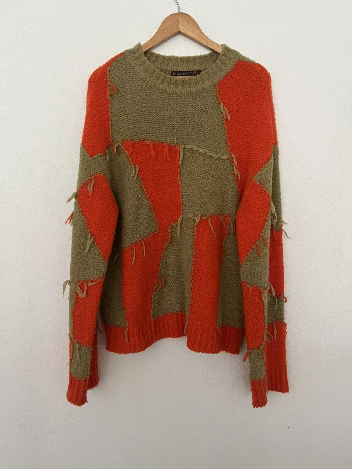 Andersson Bell Sweaters Knitwear Andersson Bell orange / beige patchwork knit sweater