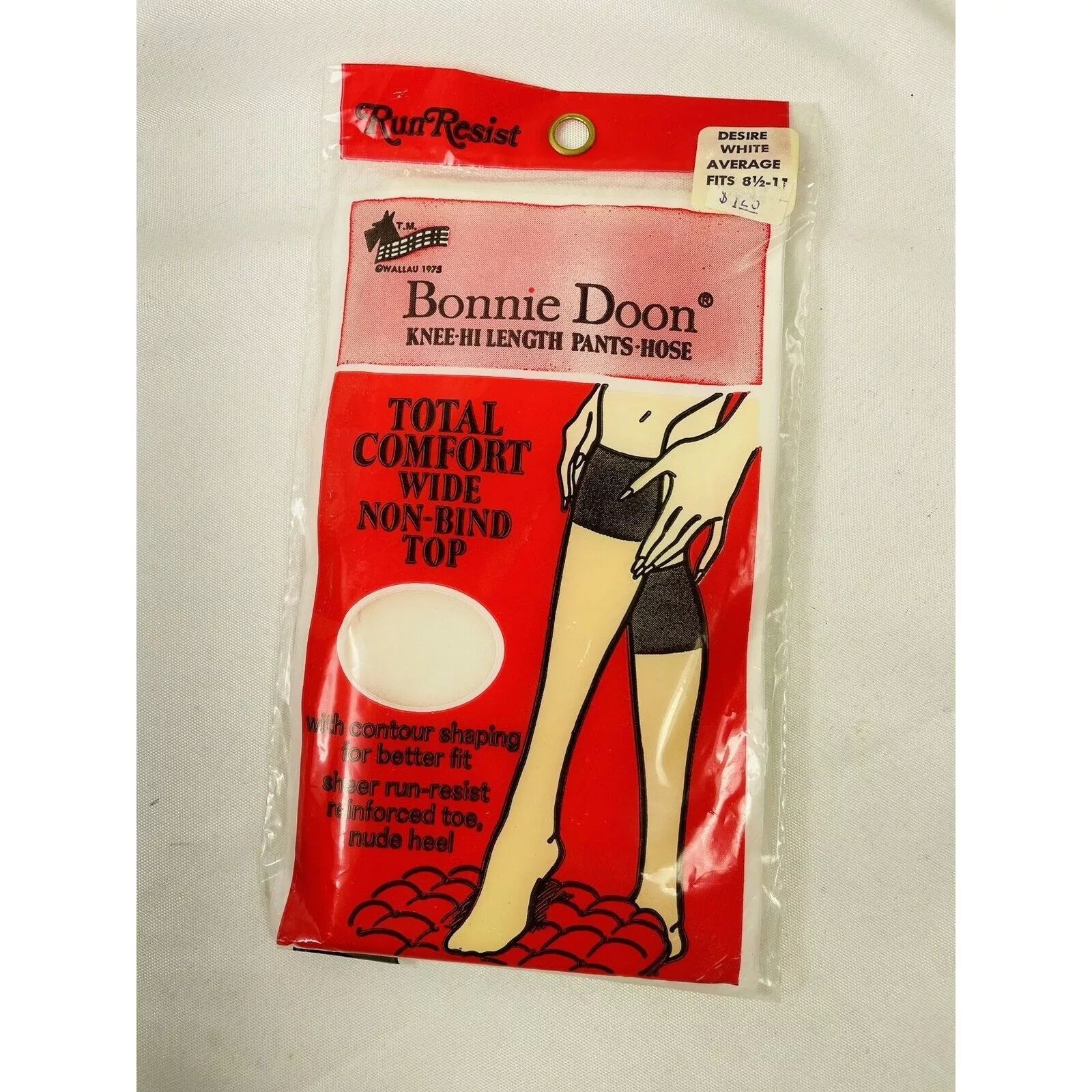 Vintage Socks Intimates Vintage Bonnie Dune Knee Hi PANTYHOSE HOSIERY STOCKING Desire White