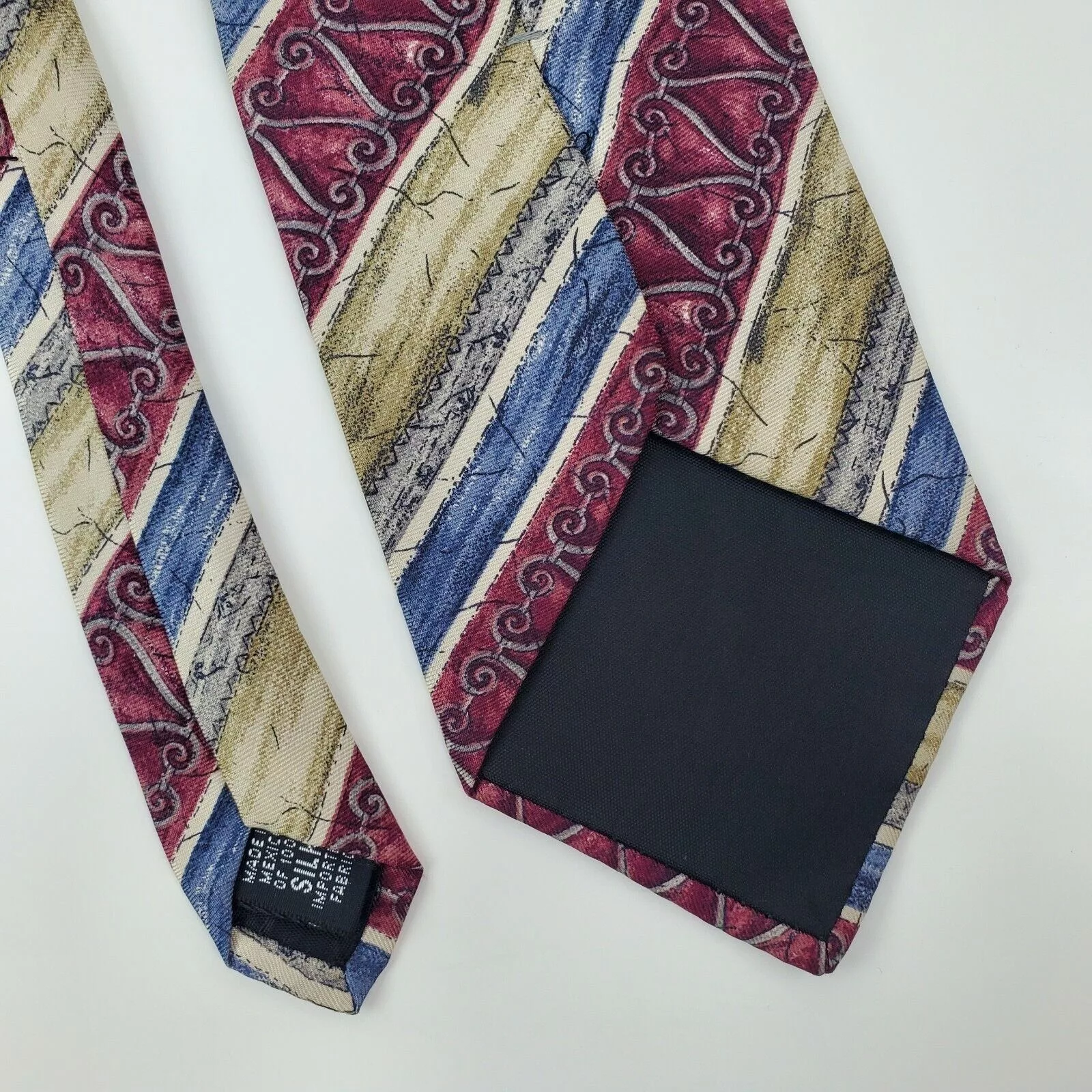 Bill Blass Ties Pocketsquares Bill Blass Striped Red Tan Silk Tie Classic
