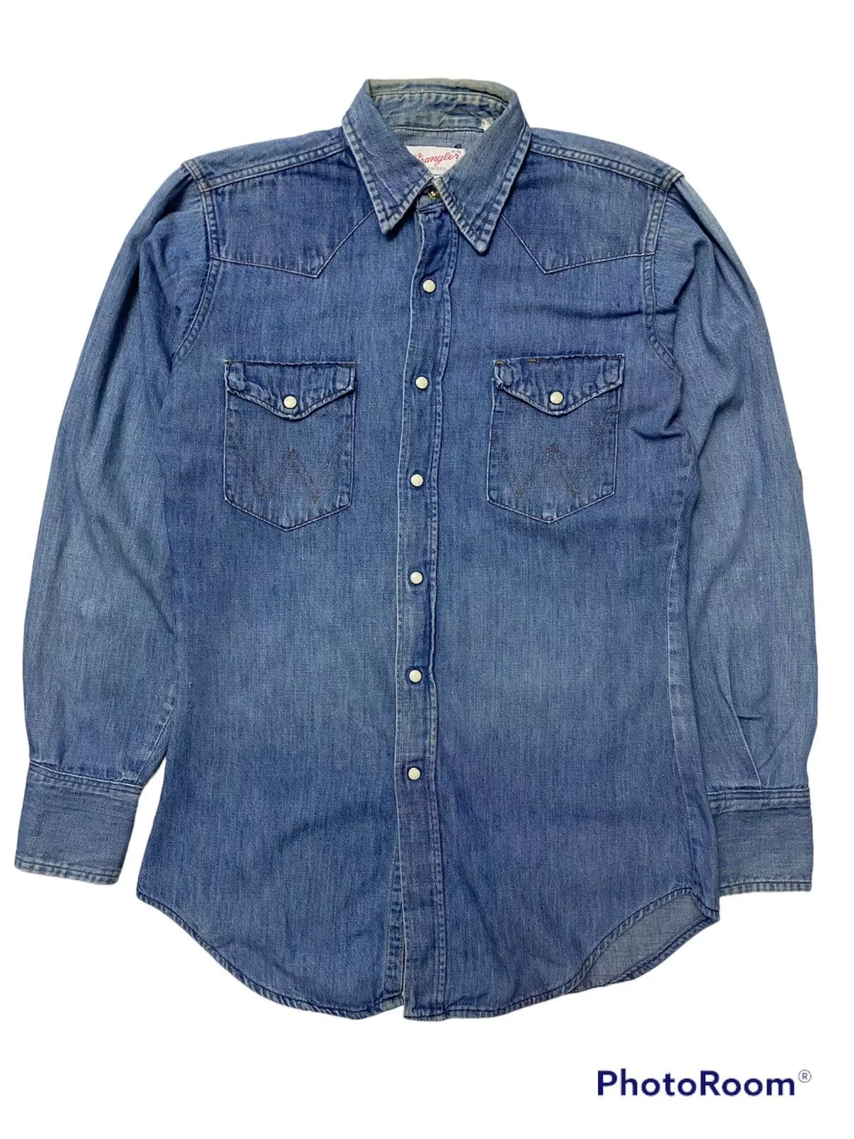 Vintage Button Ups Vintage × Wrangler Vtg 70s Wrangler Womens Shirt Button Up Blue