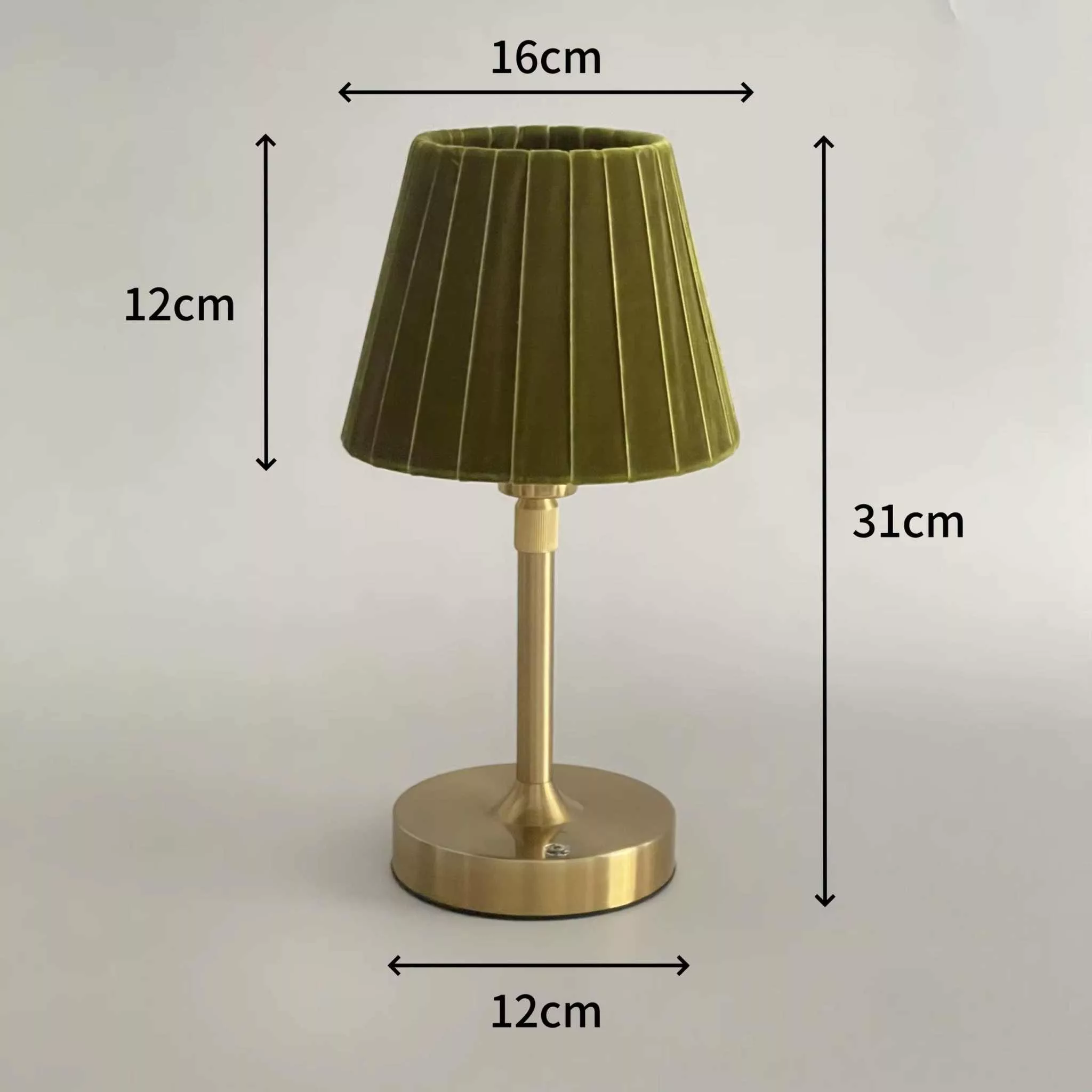 Velvet Pleated Cordless Table Lamp Pink and Green - Curated Home Decor