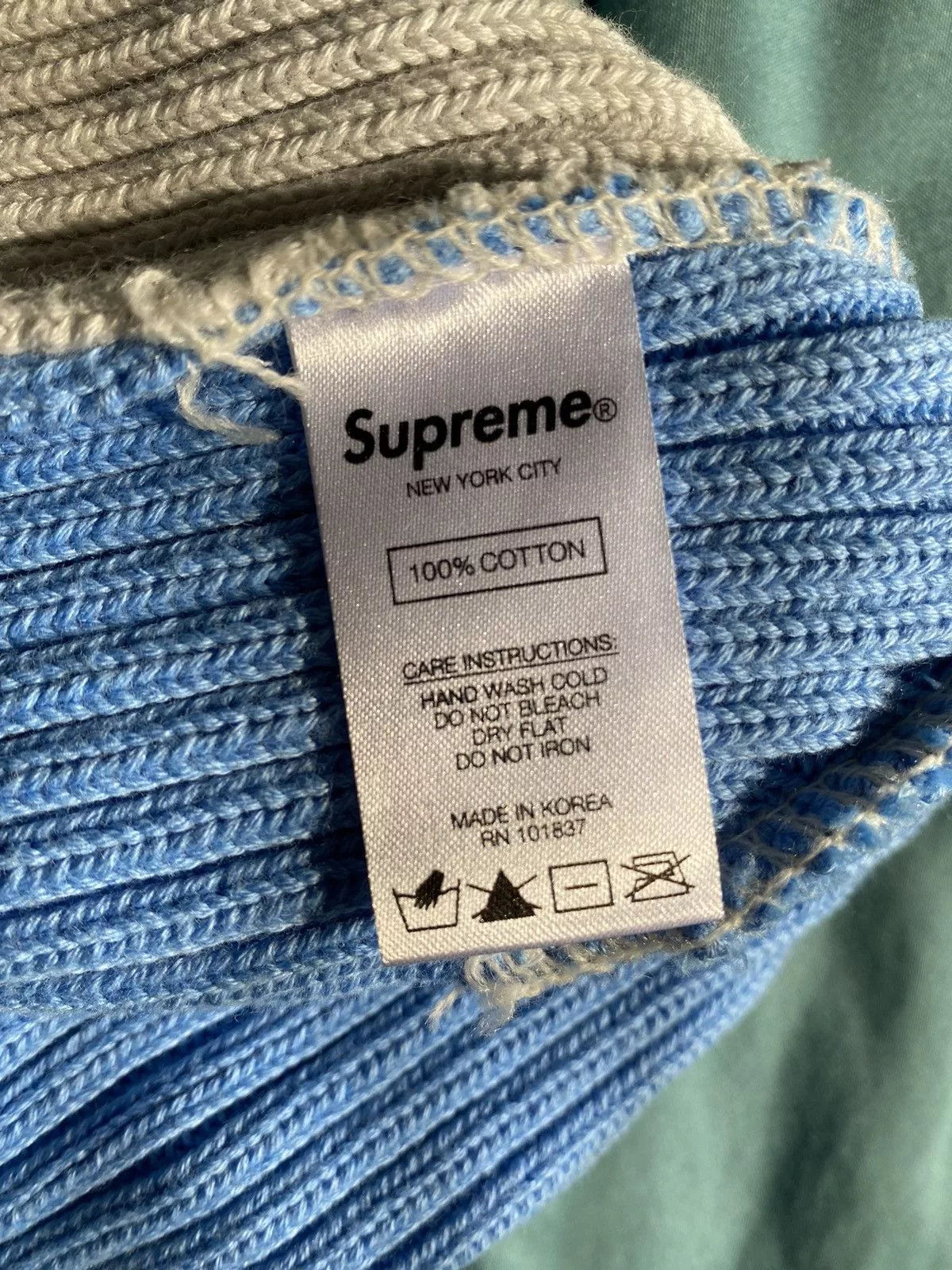 Supreme Hats Supreme Overdyed Beanie Mixed Blue Multi