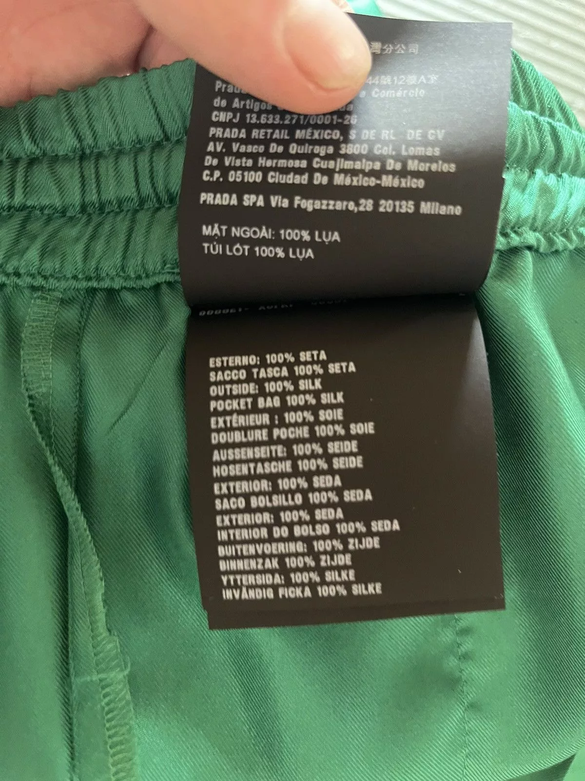 Prada Casual Pants Prada casual green silk pajama drawstring pants