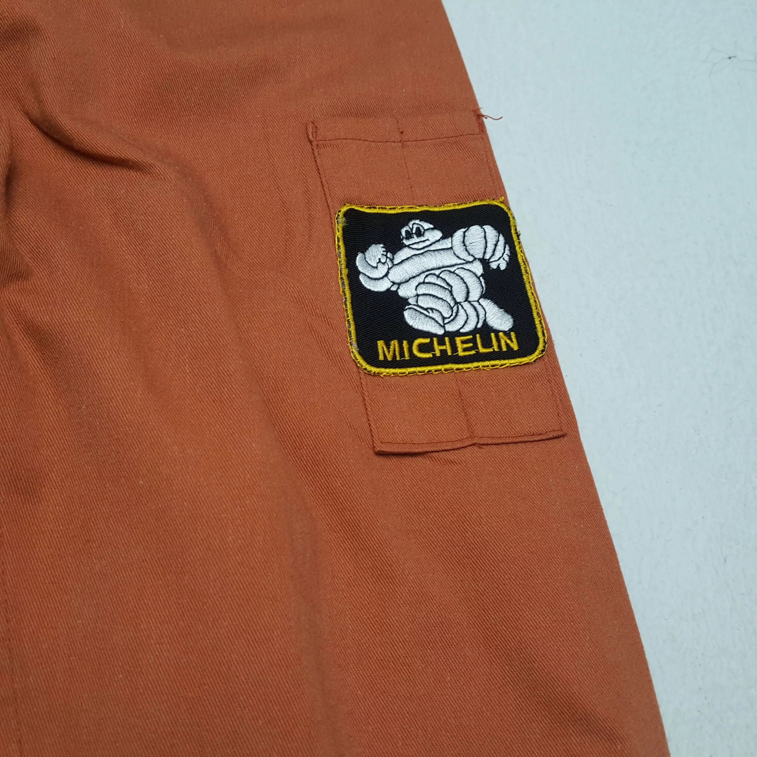 Nirvana Light Jackets Nirvana × Vintage NIRVANA MICHELIN Workwear Style Coverall Jacket Orange