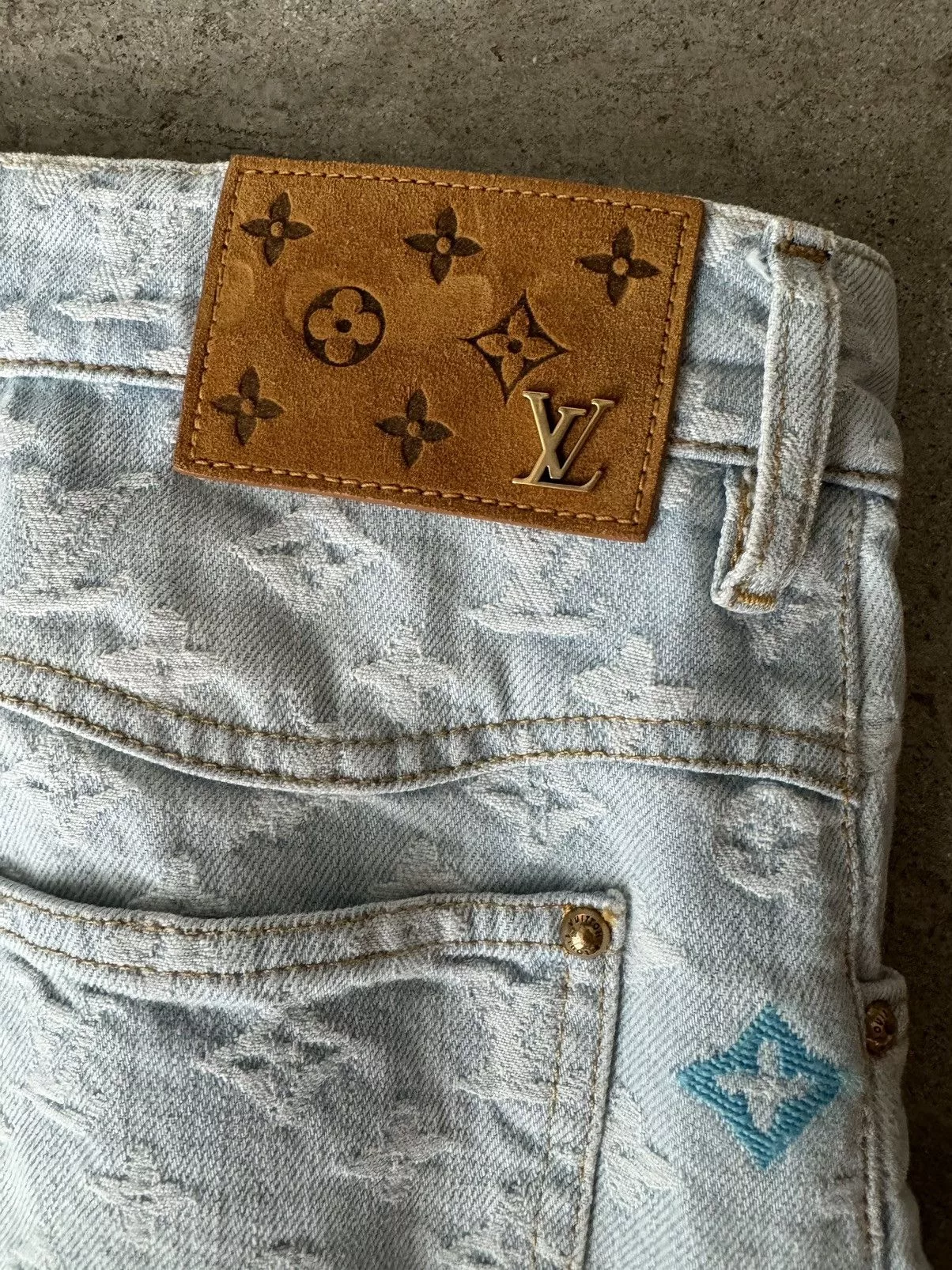 Louis Vuitton Denim Louis Vuitton × Pharrell × Tyler The Creator LOUIS VUITTON TYLER THE CREATOR CAPSULE MONOGRAM DENIM JEANS Blue