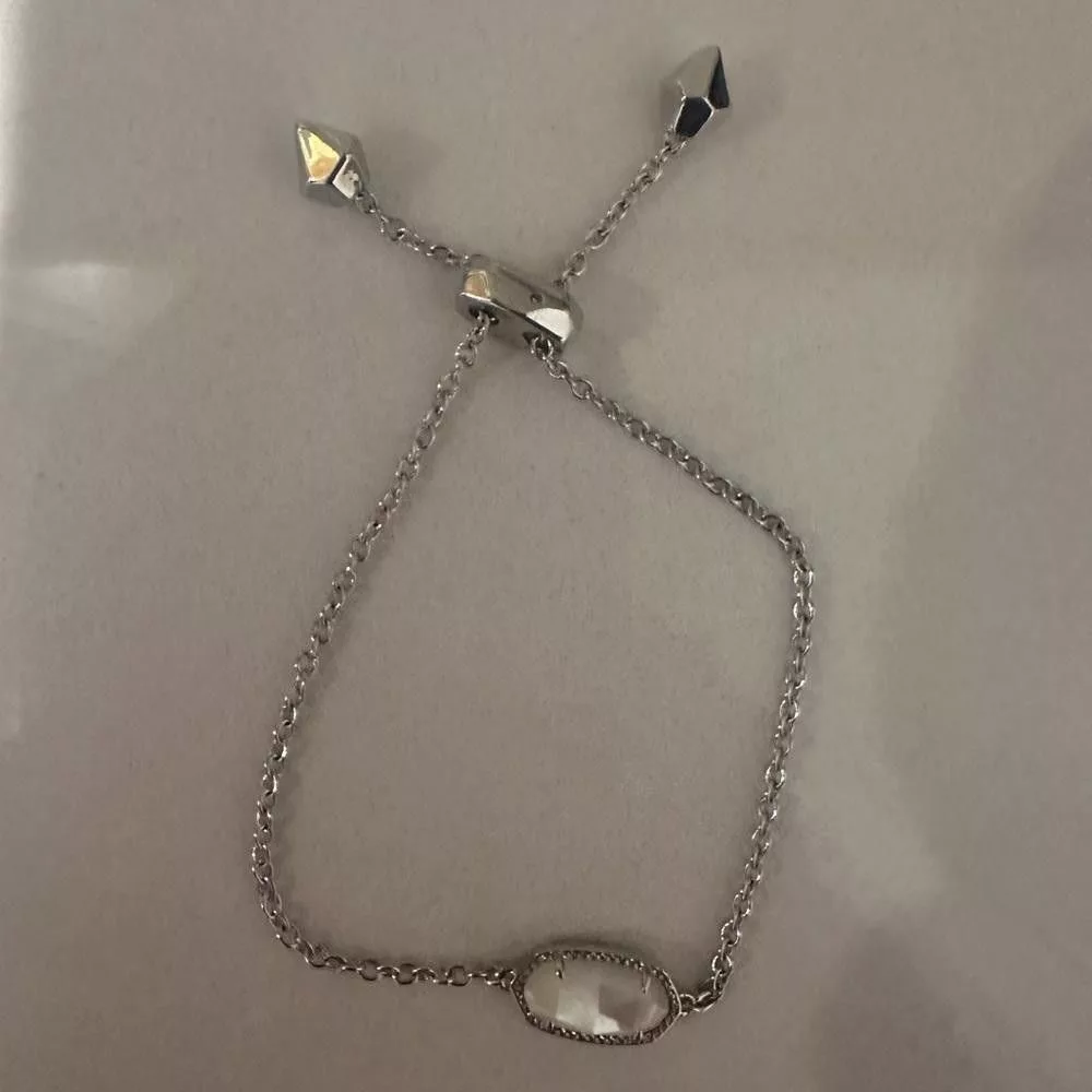 Designer Bracelets Designer Kendra Scott Elaina Silver Bracelet Ivory Mother of Pearl