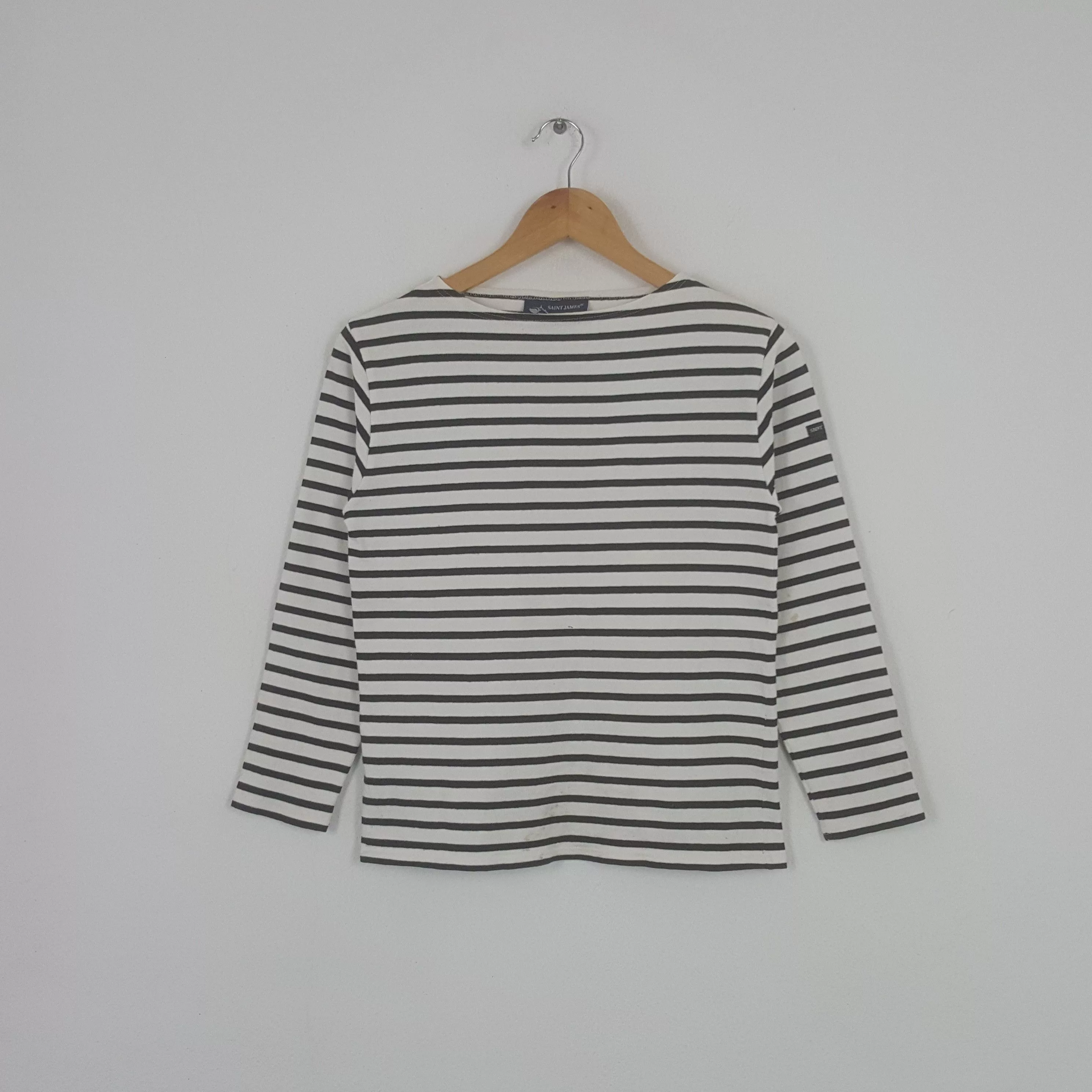 Saint James Long Sleeve T Shirts Saint James × Vintage Vintage Saint James American Style Long Sleeve Tshirt White