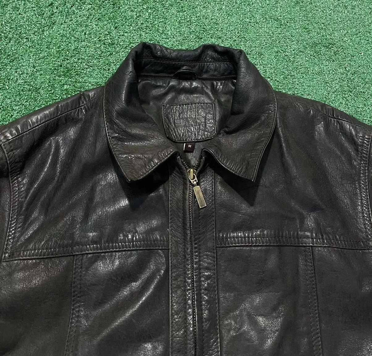 Leather Leather Jackets Leather × Vintage Real Leather Jacket Vintage 90s Brown
