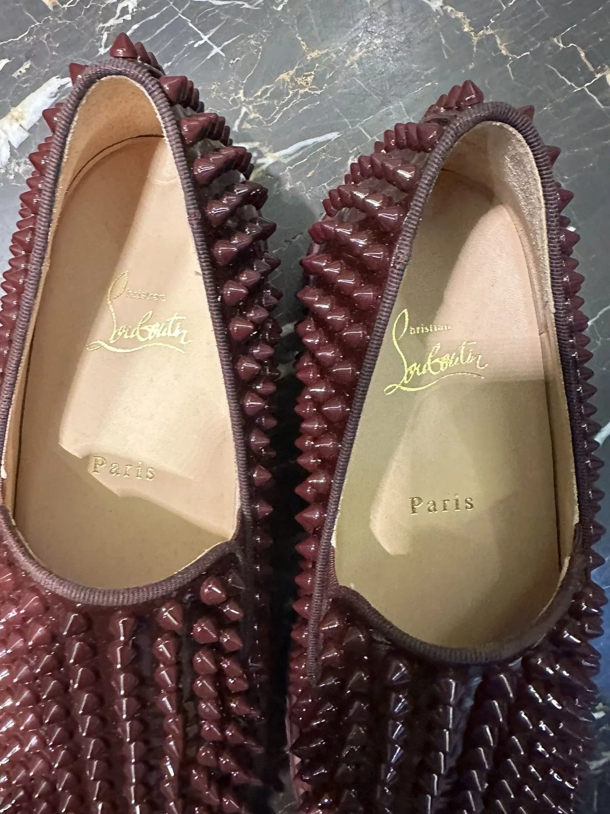 Christian Louboutin Slip Ons Red
