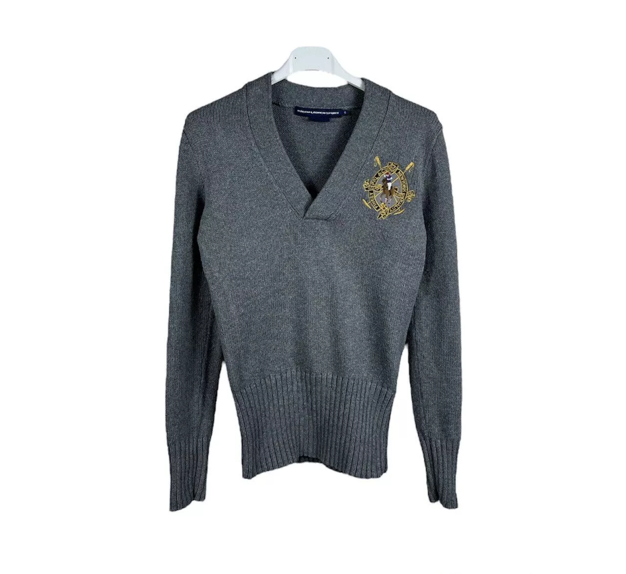 Polo Ralph Lauren Sweaters Polo Ralph Lauren × Ralph Lauren Sport × Vintage Vintage Polo Ralph Lauren sport big pony logo knit sweater Gray