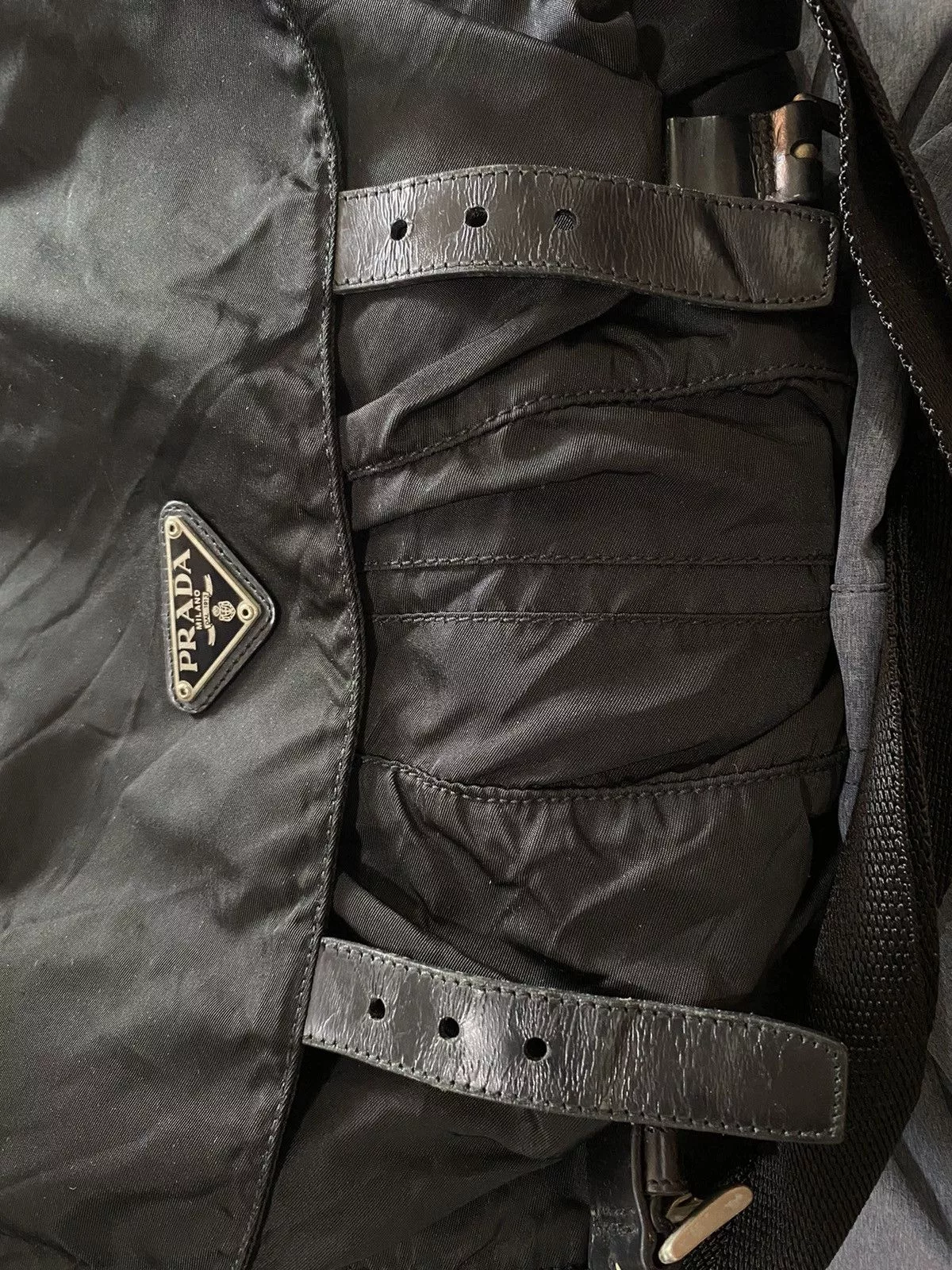 Prada Bags Luggage PRADA MESSENGER SLING BAG Black
