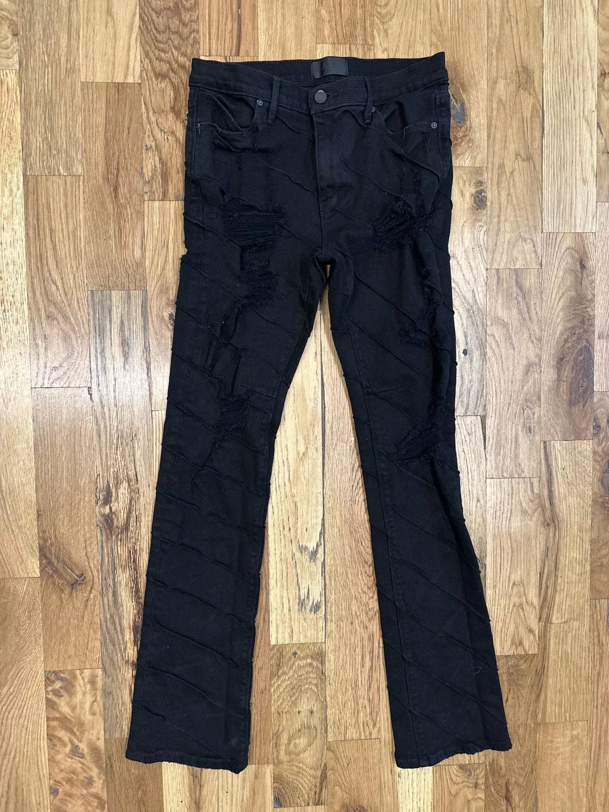 Rta Denim RTA Bevel Distressed Black Denim Jeans Size 28