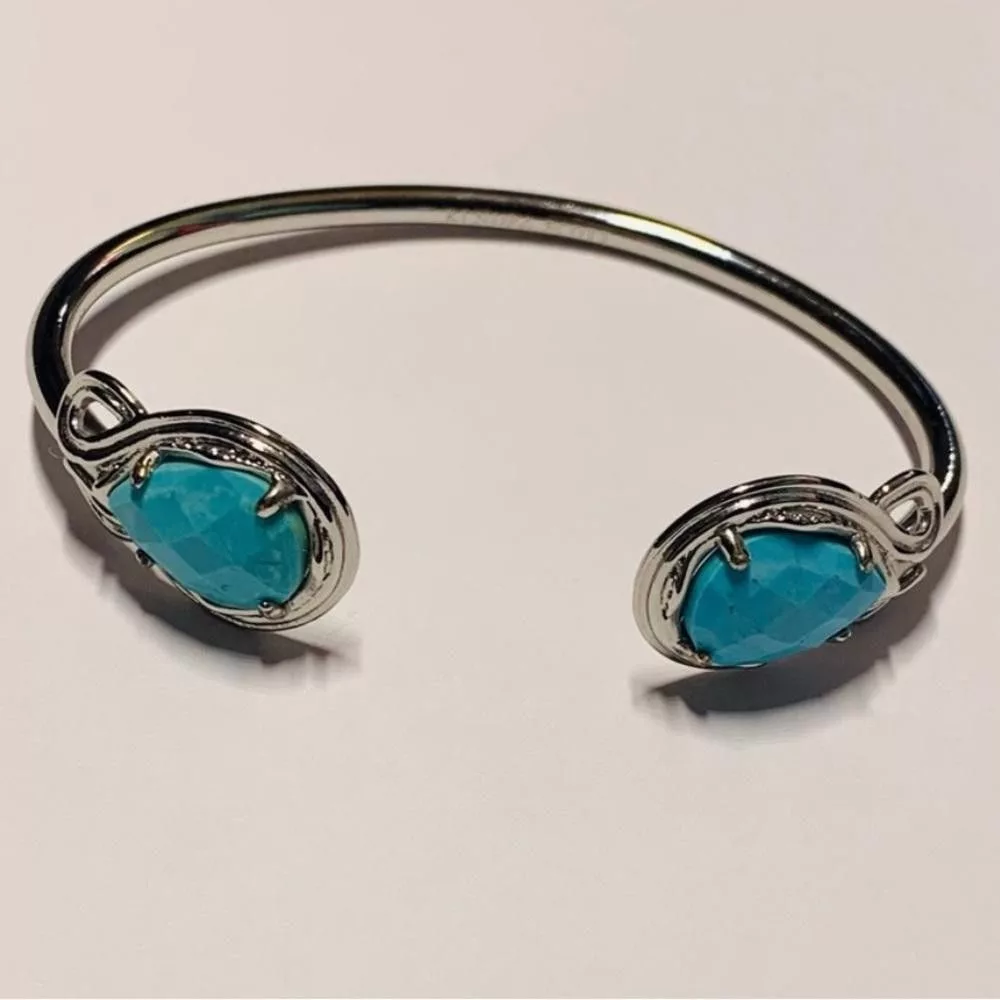 Kendra Scott Bracelets Kendra Scott Andy Bracelet Turquoise Silver Pinch Cuff