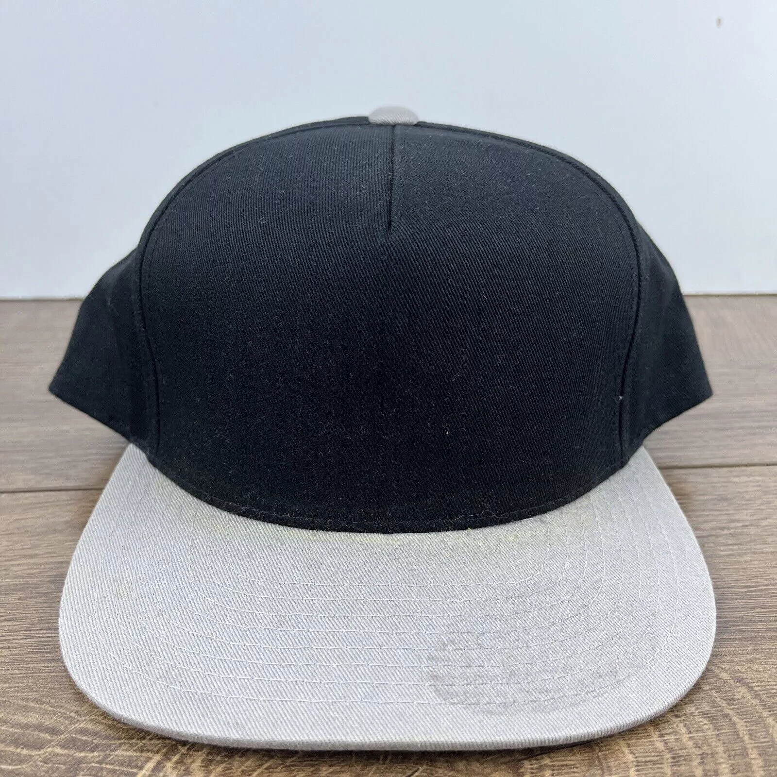 Other Hats Other Plain Black Gray Snapback Hat Black Hat Snapback Adjustable
