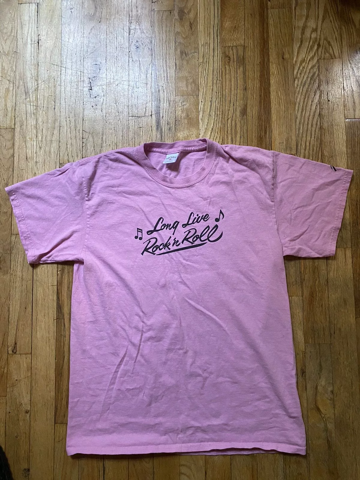 Noah Short Sleeve T Shirts Noah Long Live Rock and Roll Tee Pink