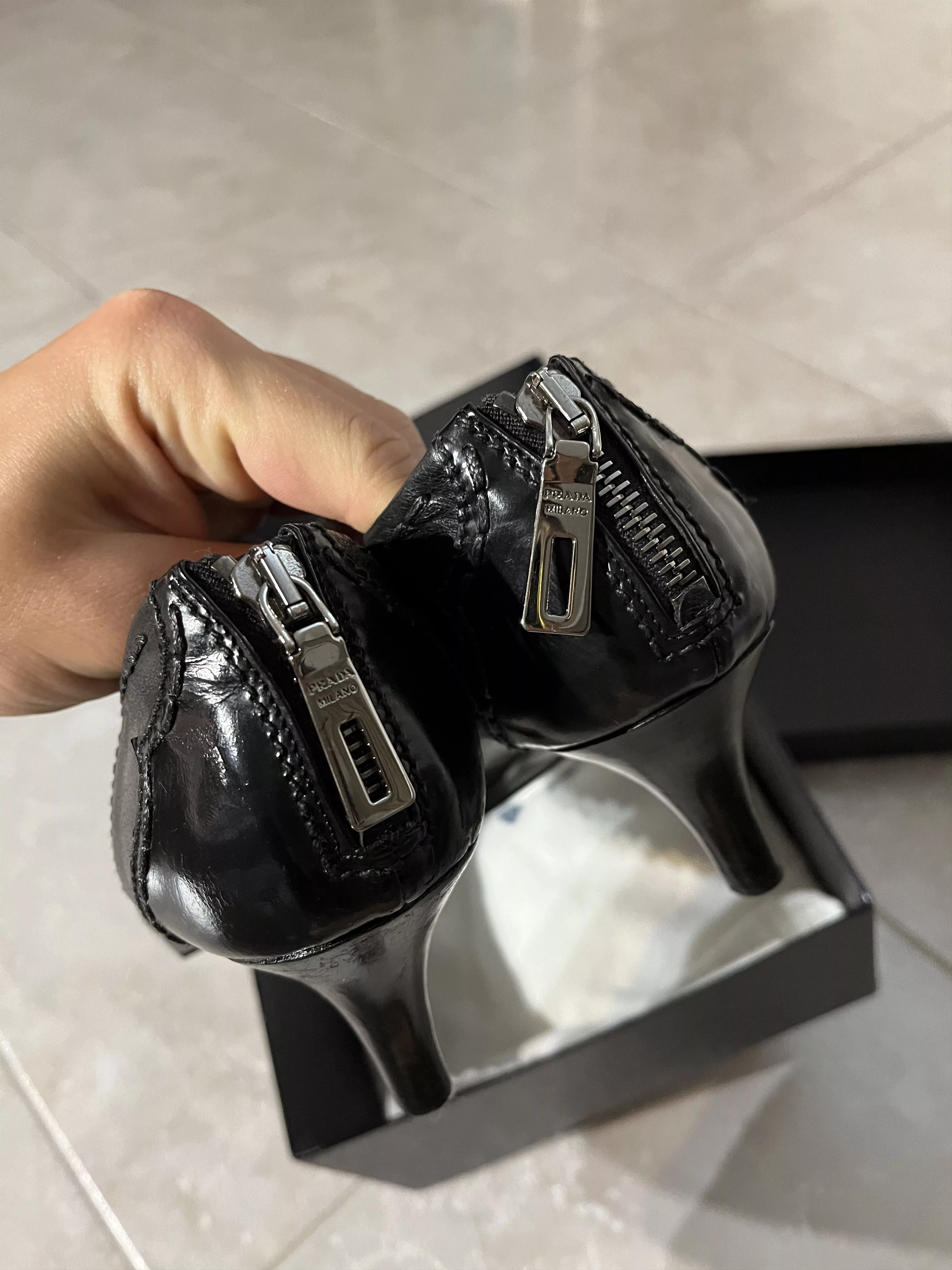 Prada Platforms New Prada Women's Heels with a box Black