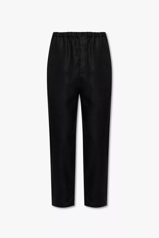 Saint Laurent Paris Casual Pants Saint Laurent Paris o1s1wg110624 High-Waisted Pants in Black