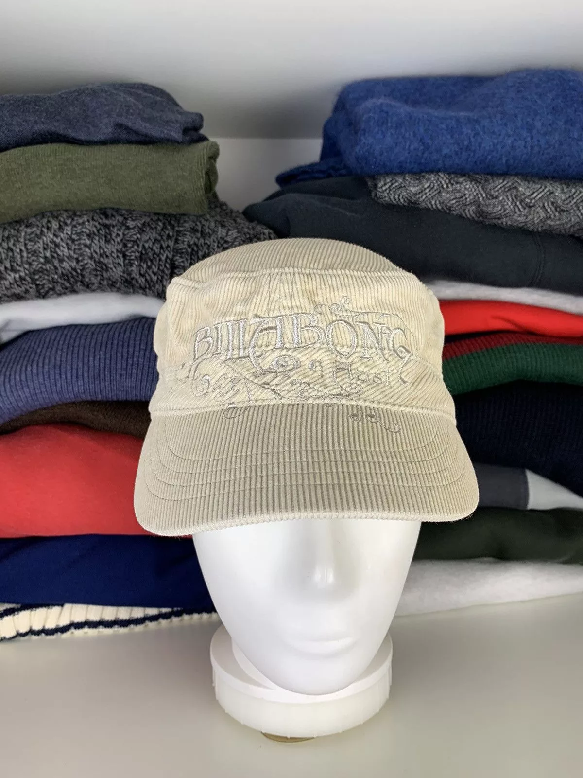 Billabong Hats Billabong Big Logo Corduroy Cap Hat Beige Vintage