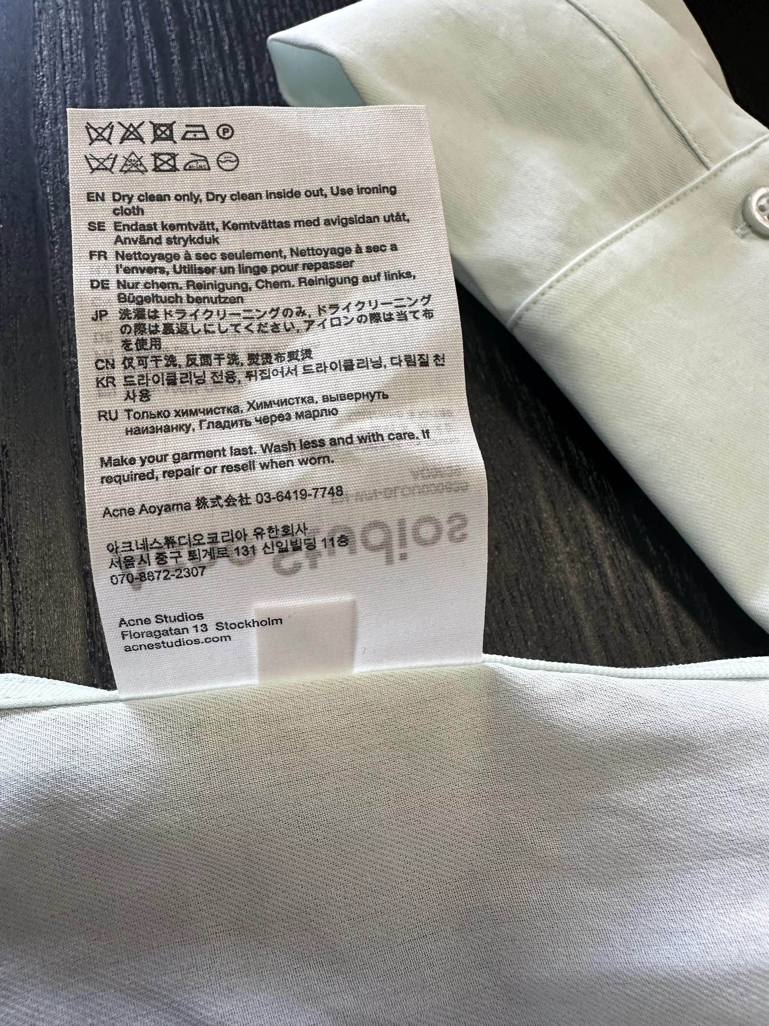 Acne Studios Blouses ACNE STUDIOS BUTTONED SHIRT MINT Green