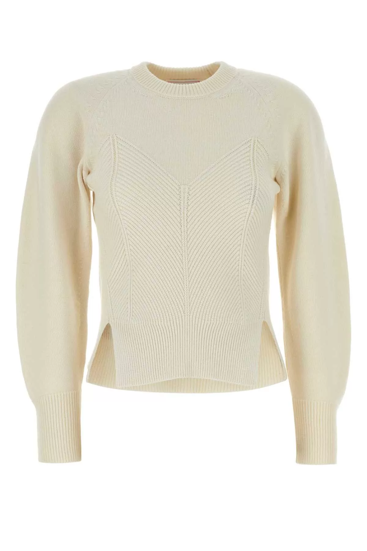 Alexander McQueen Sweaters Alexander McQueen Ivory Wool Blend Sweater Multi