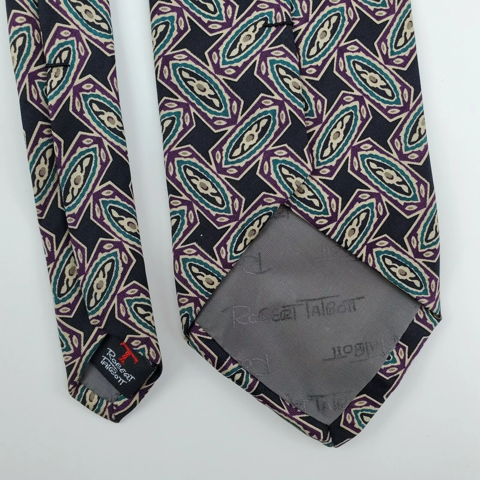 Robert Talbott Ties Pocketsquares Robert Talbott Robert Talbot Carmel Valley Black Geometric Silk Tie USA Cla