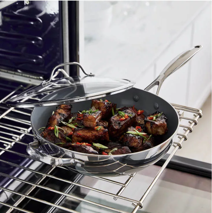 Valencia Pro Ceramic 12" Wok w/ Lid & Helper Handle