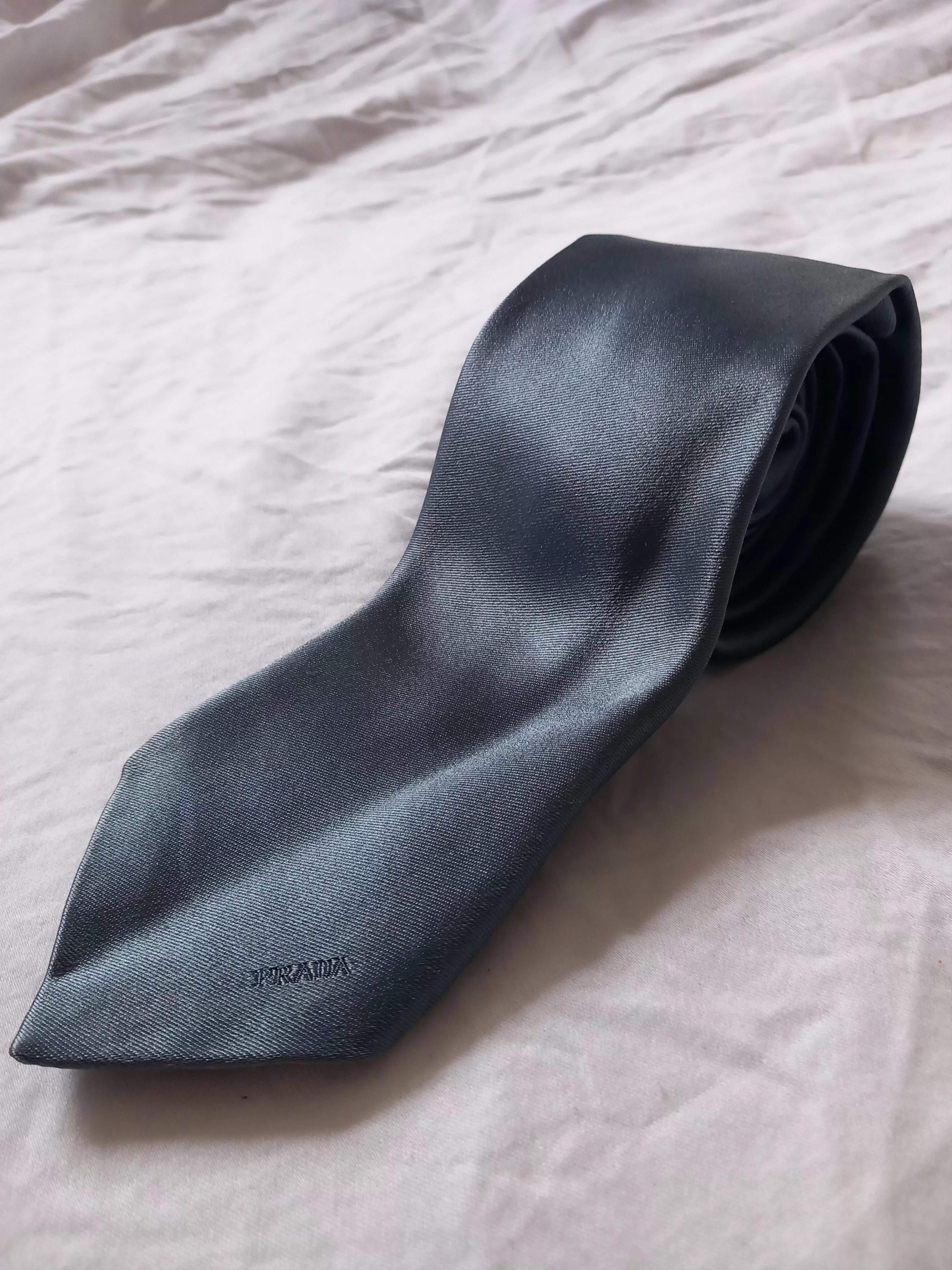 Prada Ties Pocketsquares Silk Prada Tie Blue