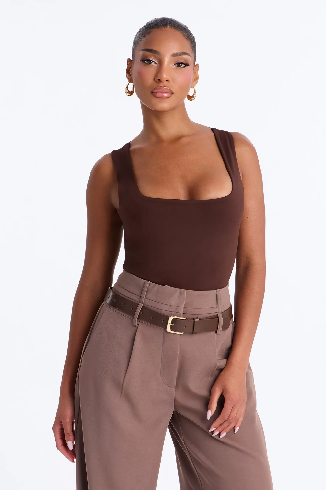 Adriana Smooth Fit Bodysuit - Brown