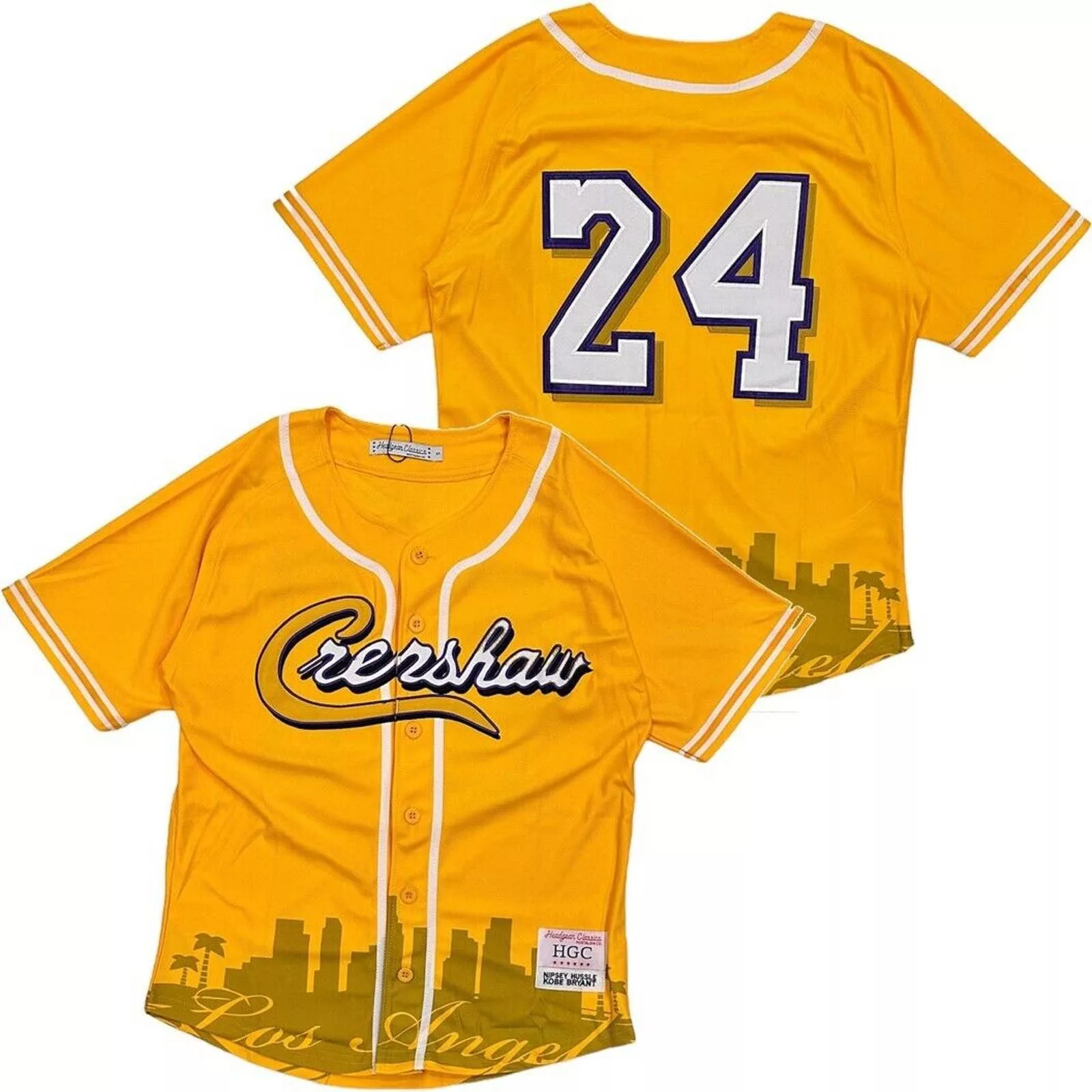 Other Shirts Button Ups Other Nipsey Hustle Crenshaw X Kobe Bryant #24 Baseball Jersey Gold