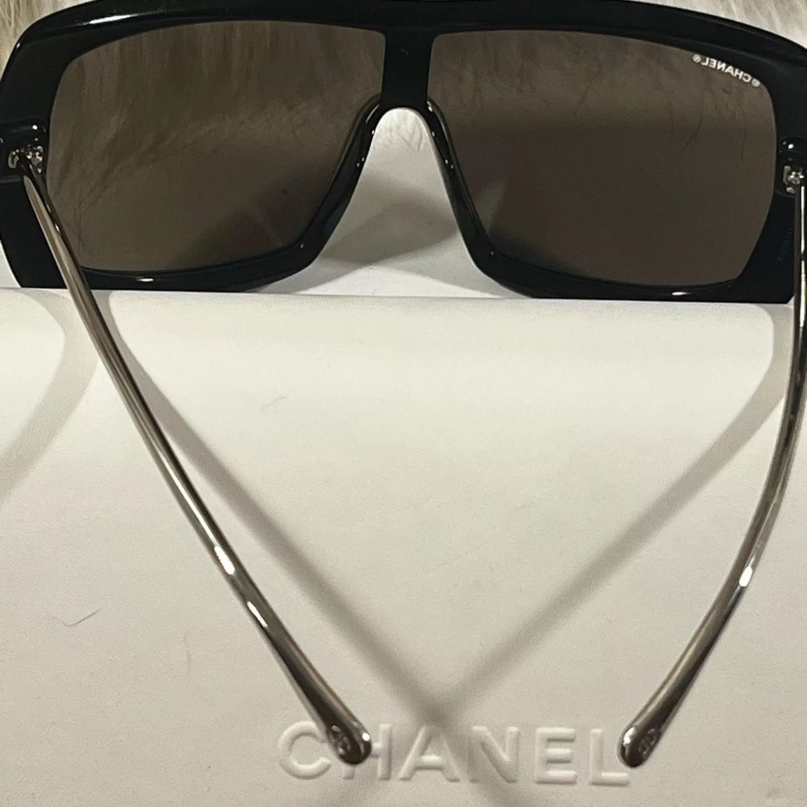 Chanel Sunglasses Chanel Mirror Sunglasses w/ case & cloth - black & silver