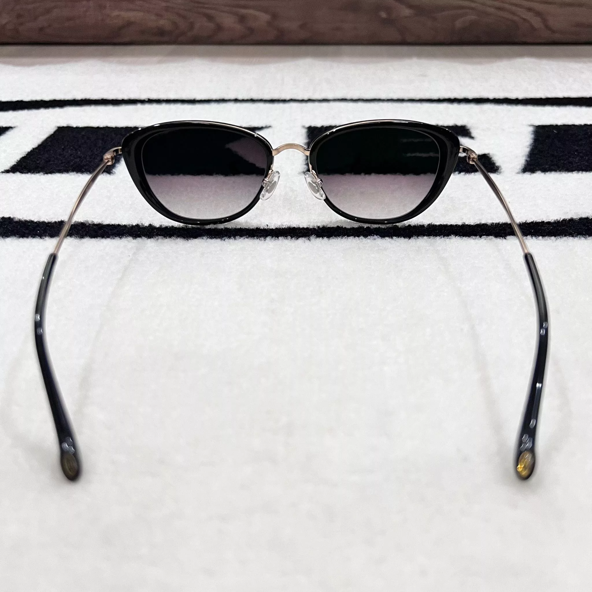 Matsuda Sunglasses Matsuda 3095 Oval Cat Eye Side Shield Sunglasses - Black