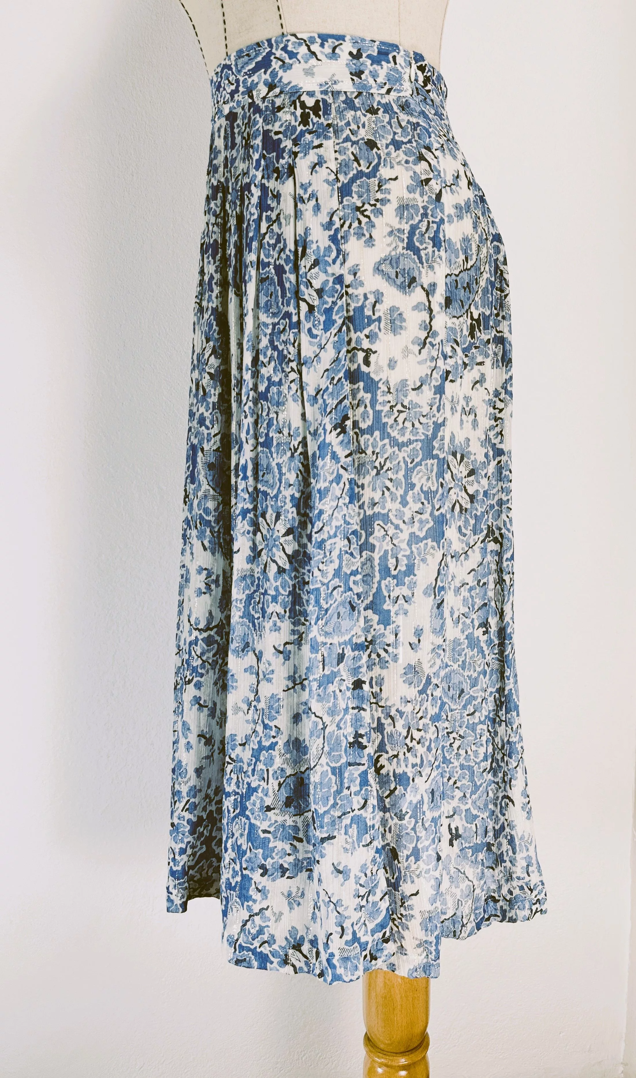Sezane Midi Skirts Sezane Blue Midi Skirt