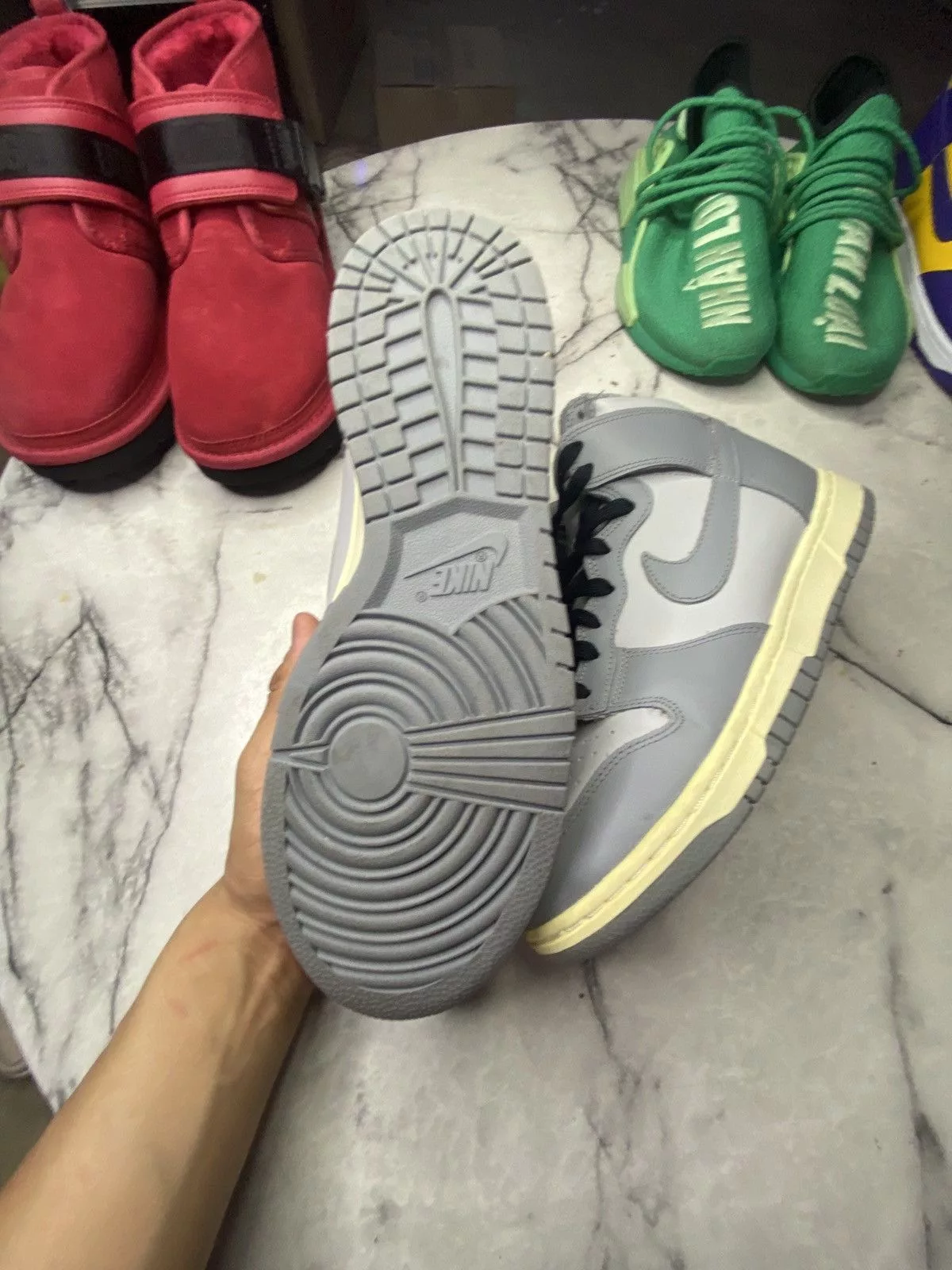 Nike Hi Top Sneakers Nike Dunk high aged grey Gray