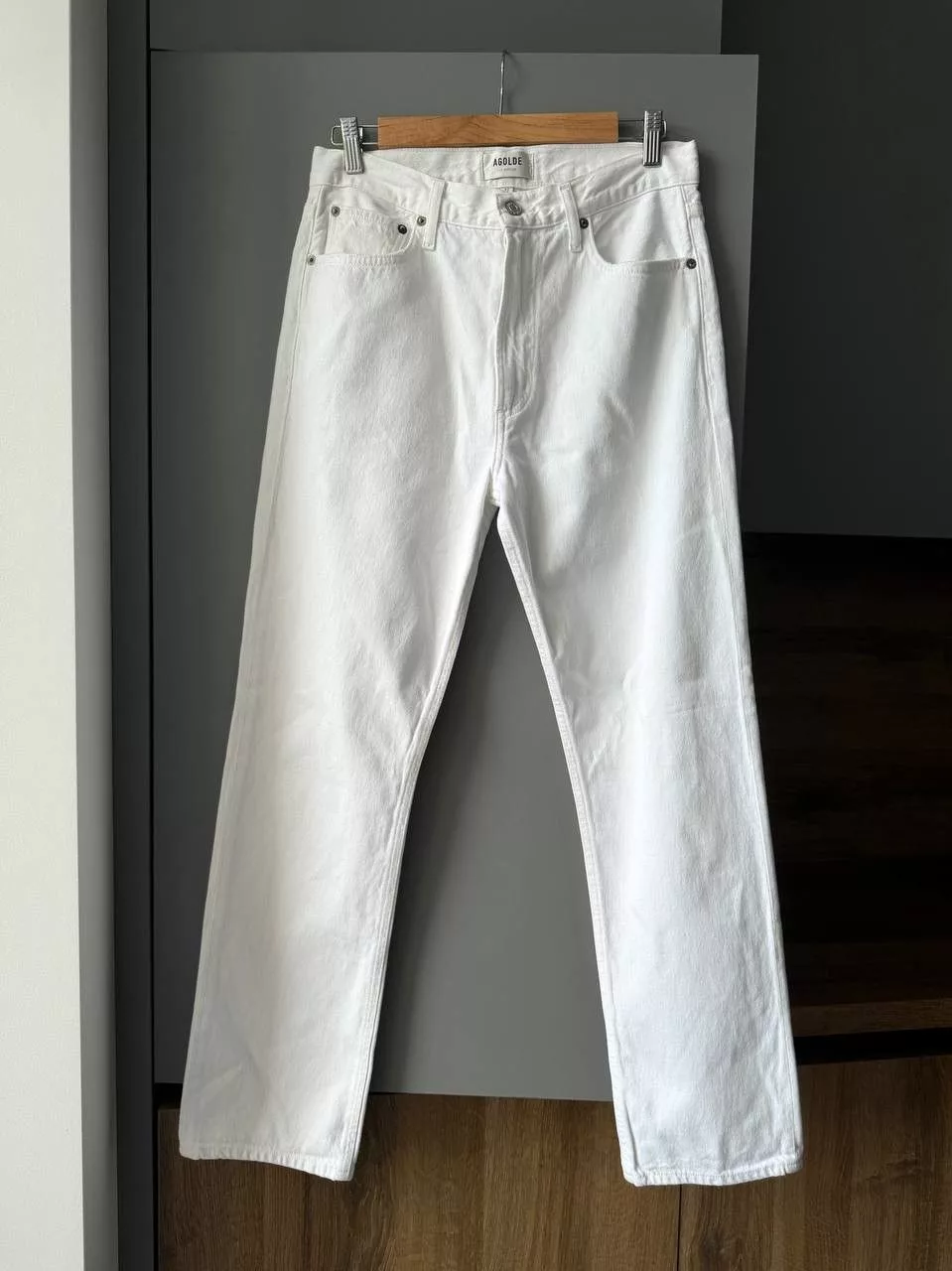 Agolde Jeans AGOLDE Mia Mid-Rise Straight White Jeans