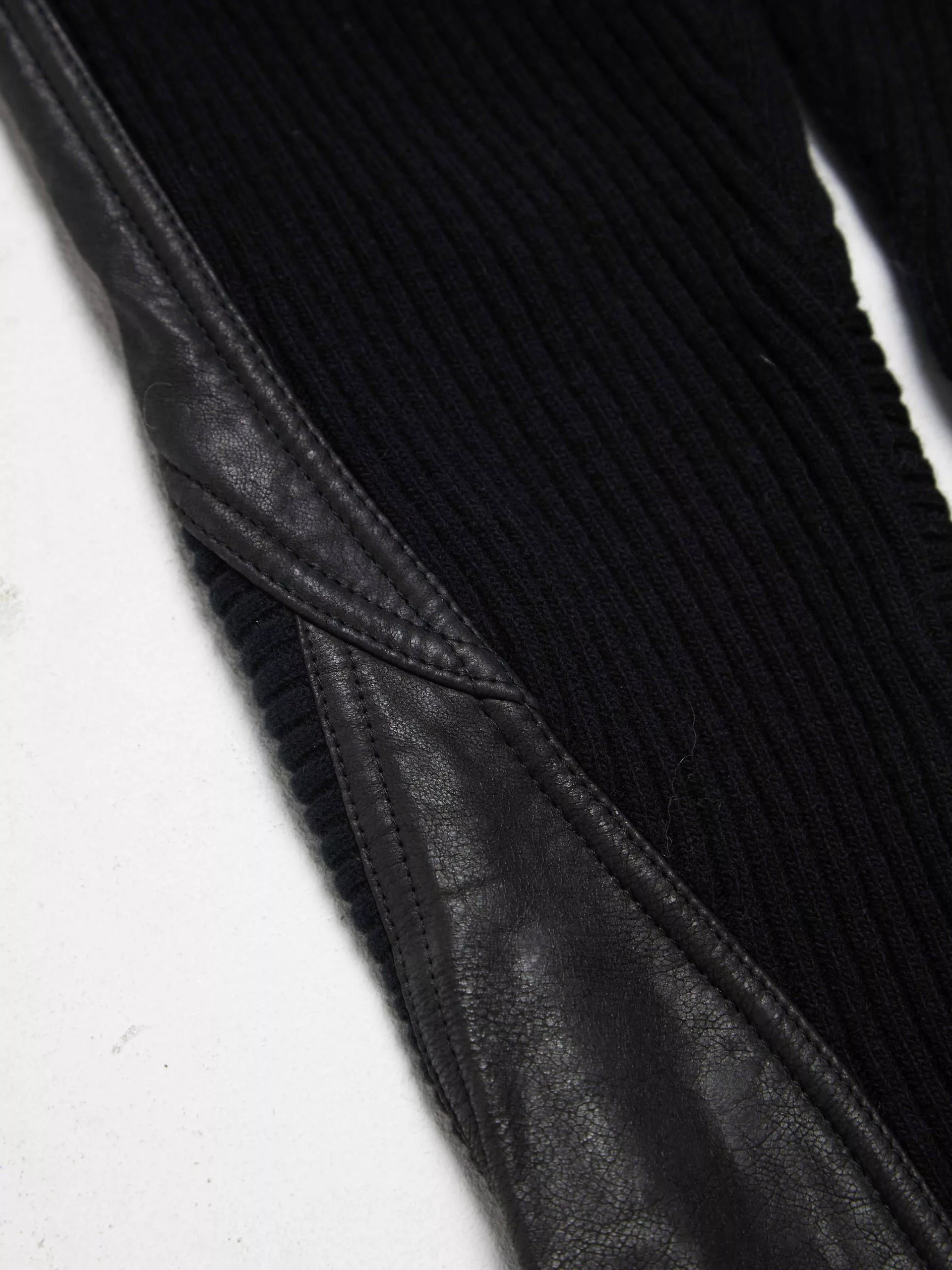 Haider Ackermann Casual Pants Haider Ackermann Black Leather Inserts woolen Pants