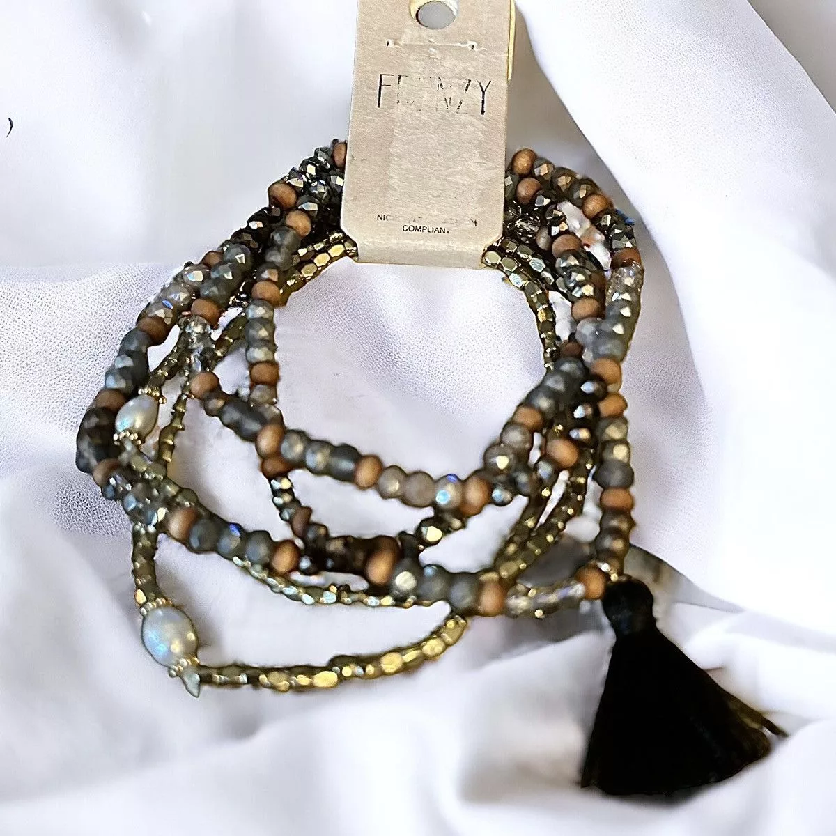 Other Bracelets Other Frenzy glass bead tassel stretch bracelets Multi