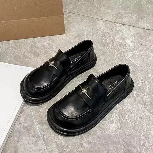 Designer Platforms Designer × Japanese Brand × Vintage Retro British style black soft-soled loafers