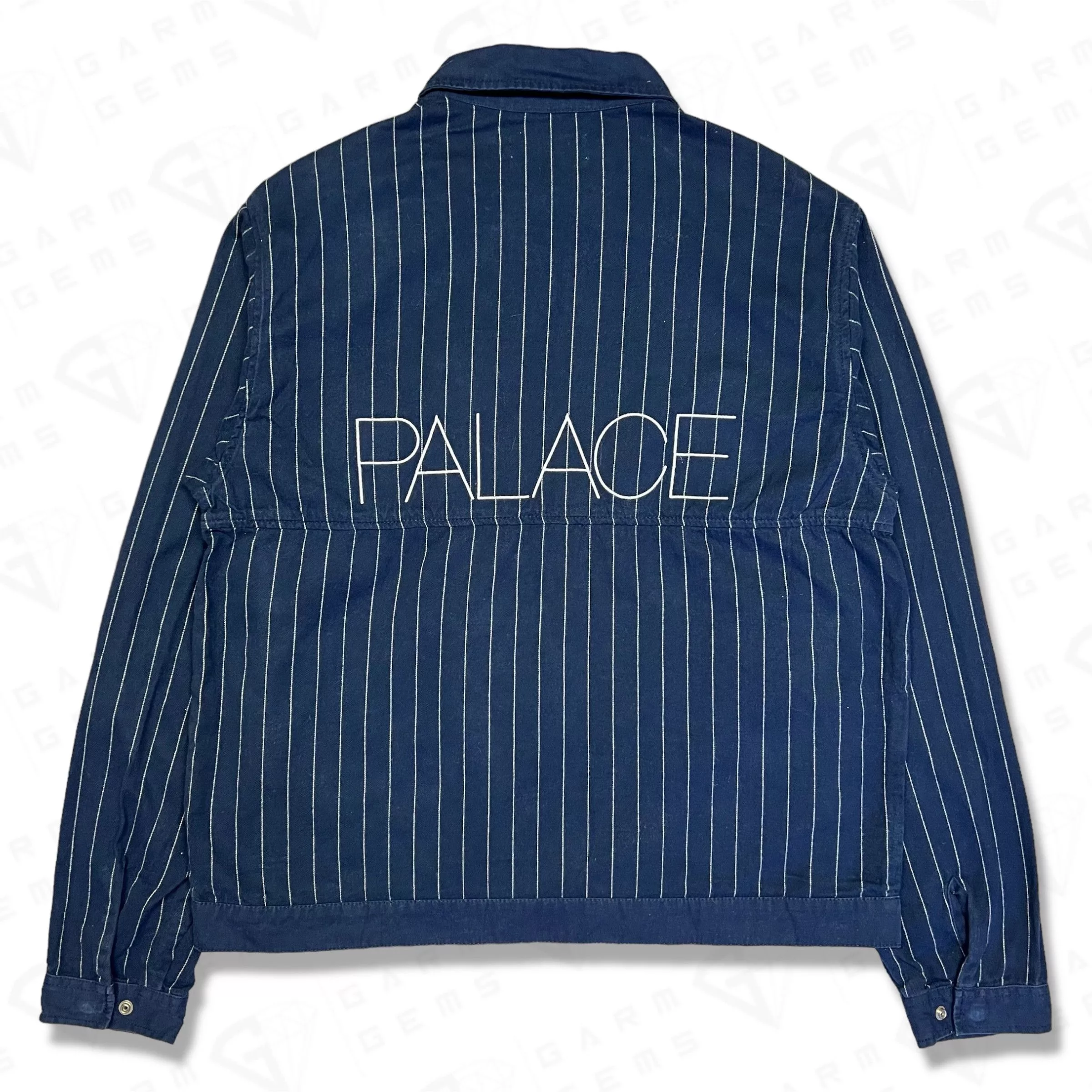 Palace Light Jackets Palace Pinstripe Zip Shirt Blue