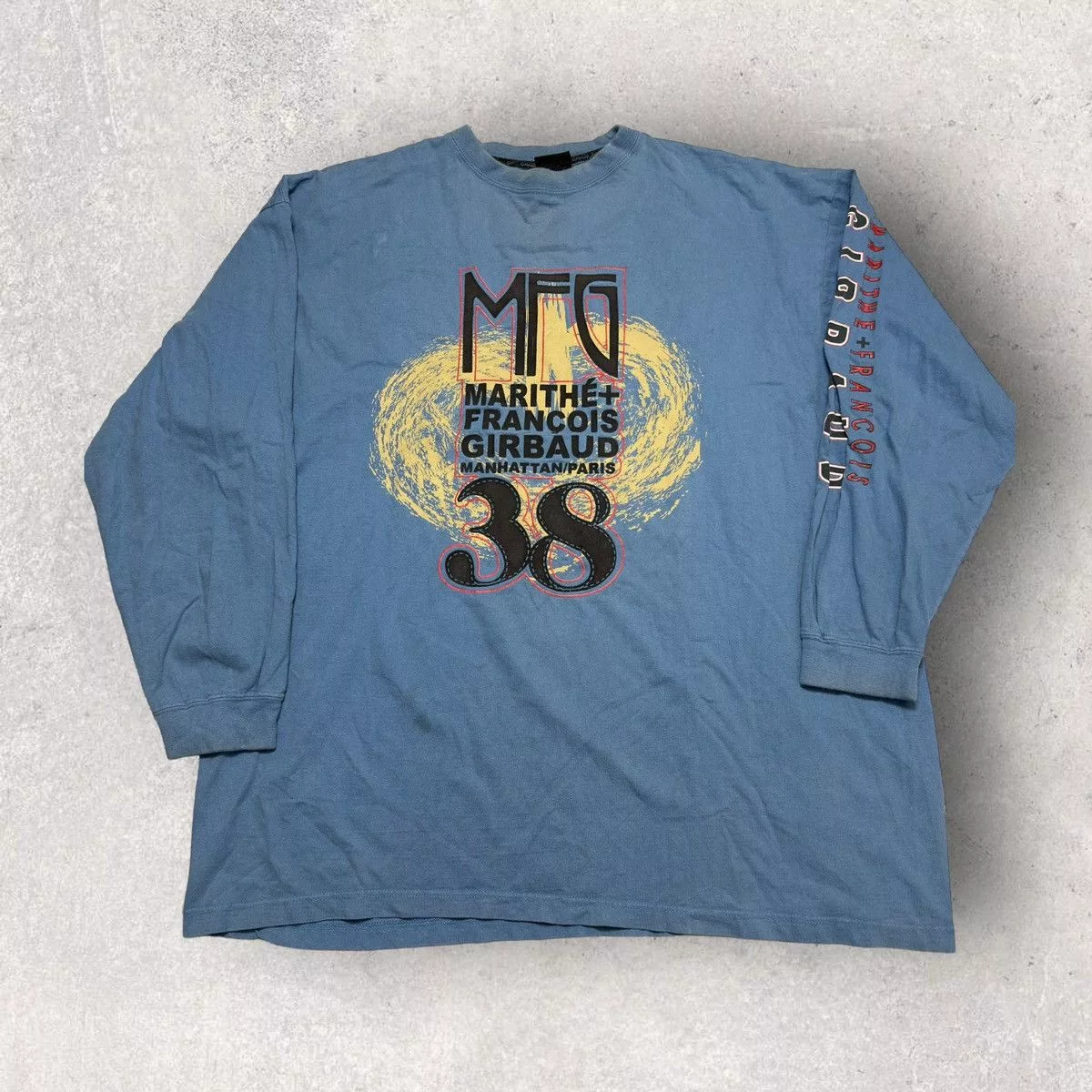Marithe + Francois Girbaud Long Sleeve T Shirts Marithe + Francois Girbaud × Vintage Vintage Marithé + François Girbaud long sleeve tee Blue