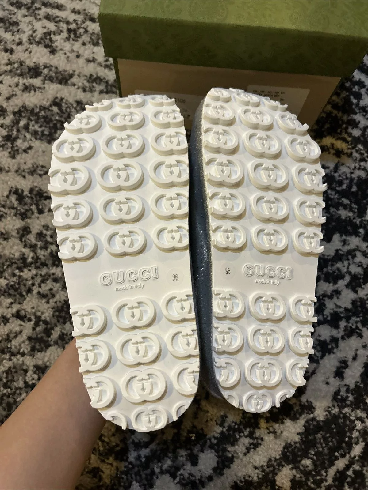 Gucci Sandals Gucci Interlocking G Platform Slides Silver