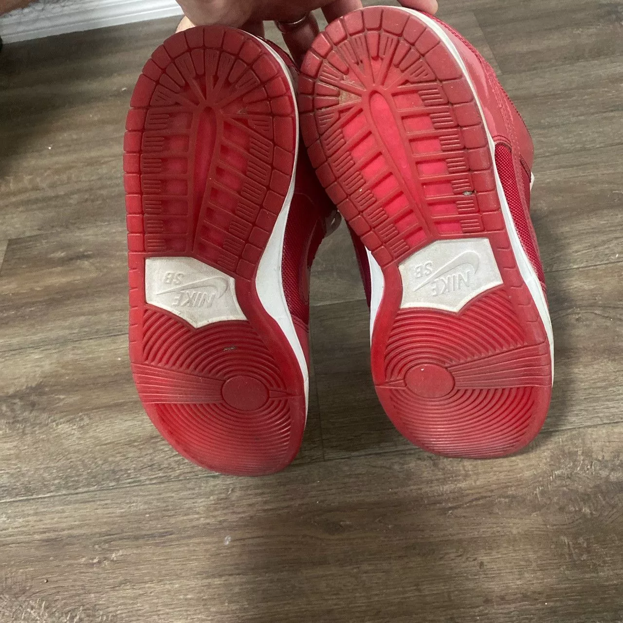 Nike Low Top Sneakers Nike Red patent leather dunks
