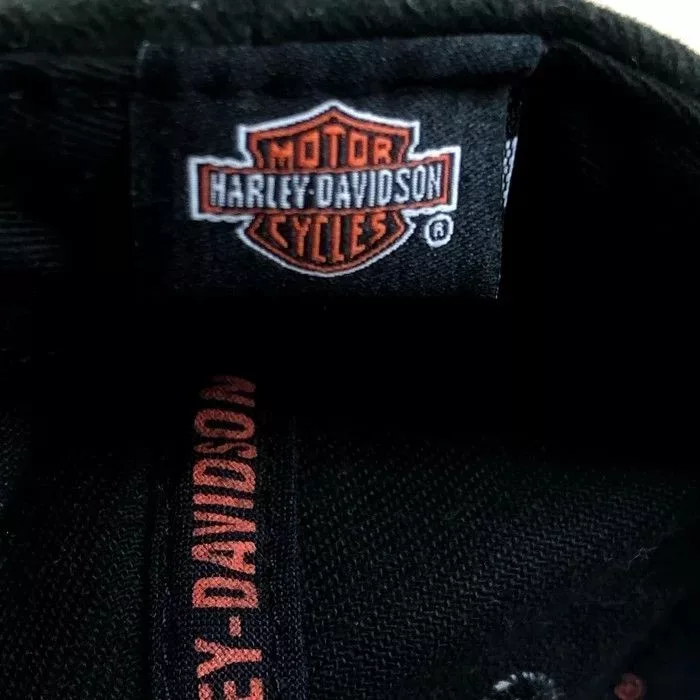 Harley Davidson Hats Harley Davidson × Vintage Mens Hat Cap Harley Davidson Big Logo One Size Black