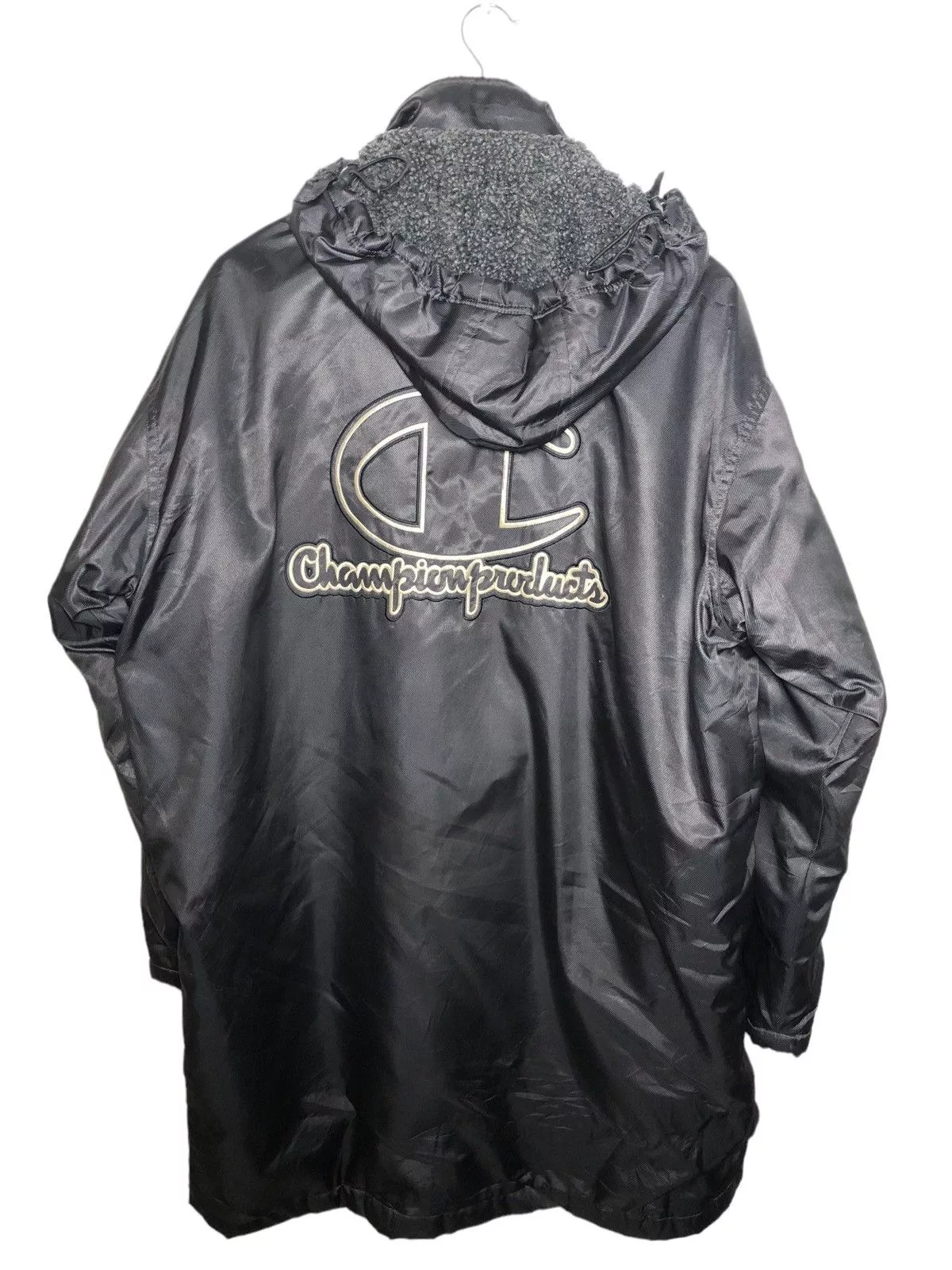 Champion Bombers Champion × Vintage Vintage Champion Big logo long jacket Black Streetwear