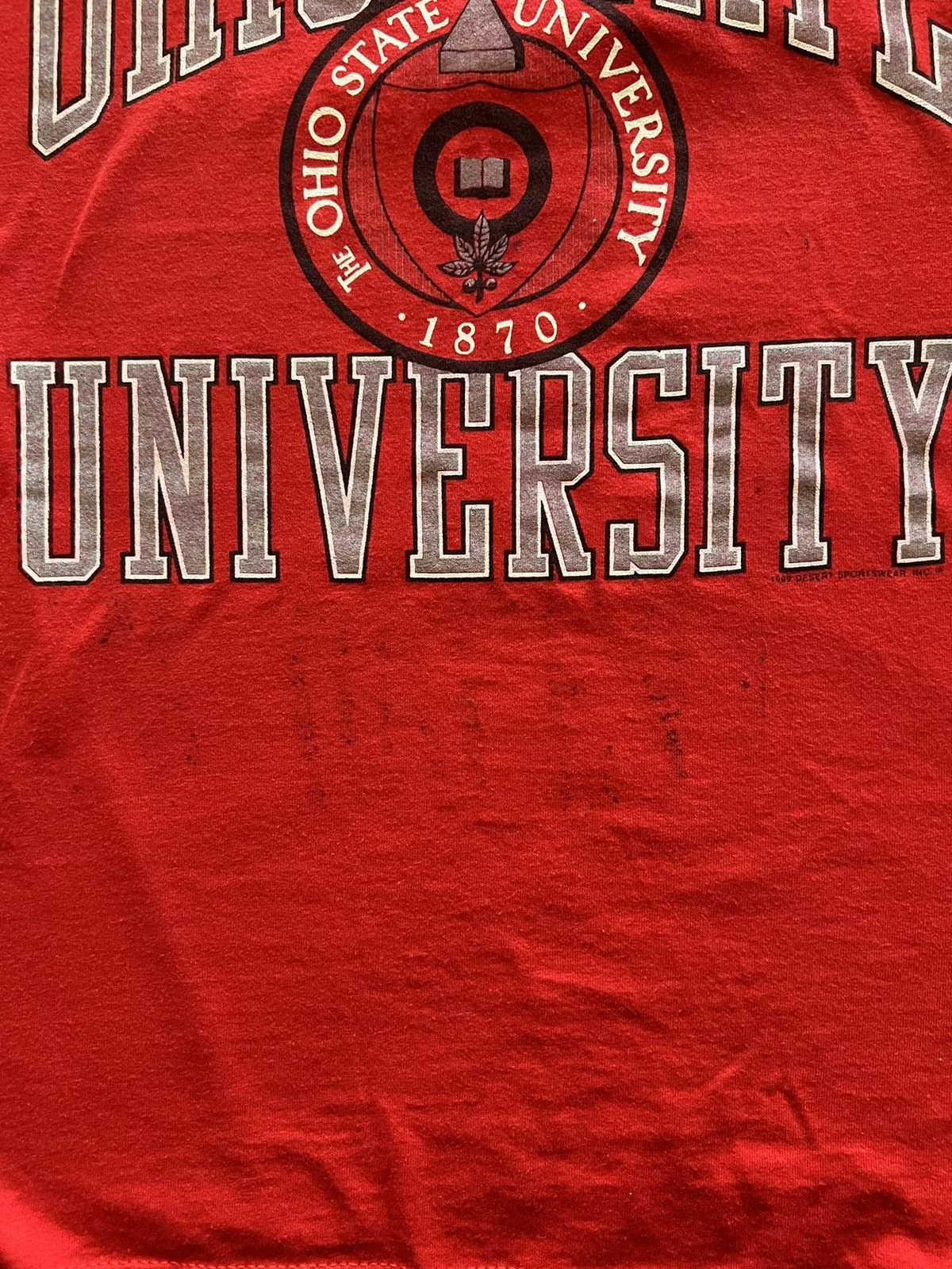 Vintage Short Sleeve T Shirts Vintage 90s Ohio State University Collegiate Tee Red