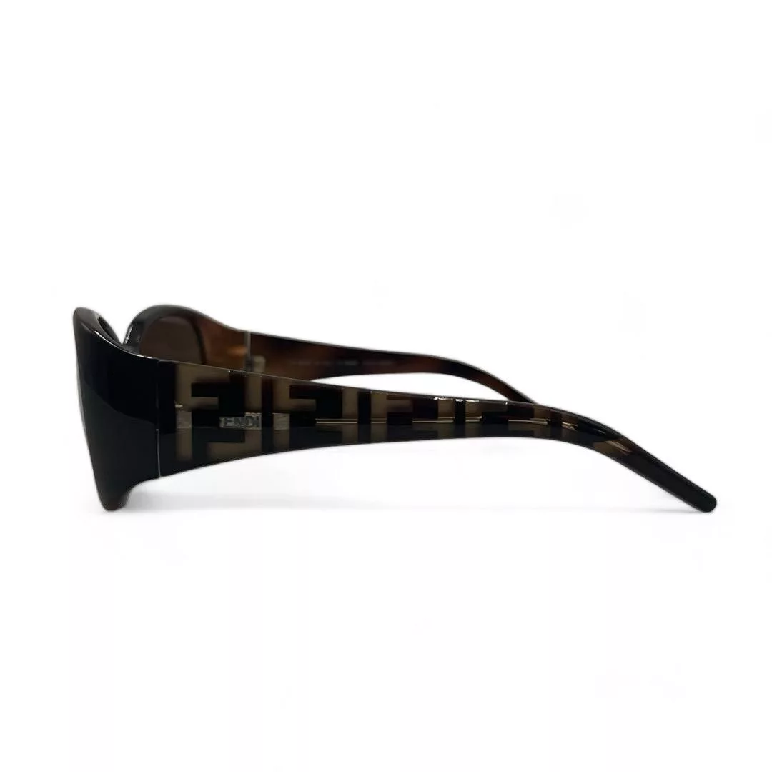 Fendi Glasses Fendi - Sunglasses Brown Zucca Pattern Plastic