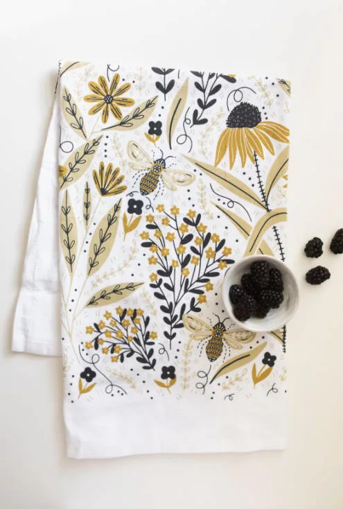 Bee Garden Tea Towel